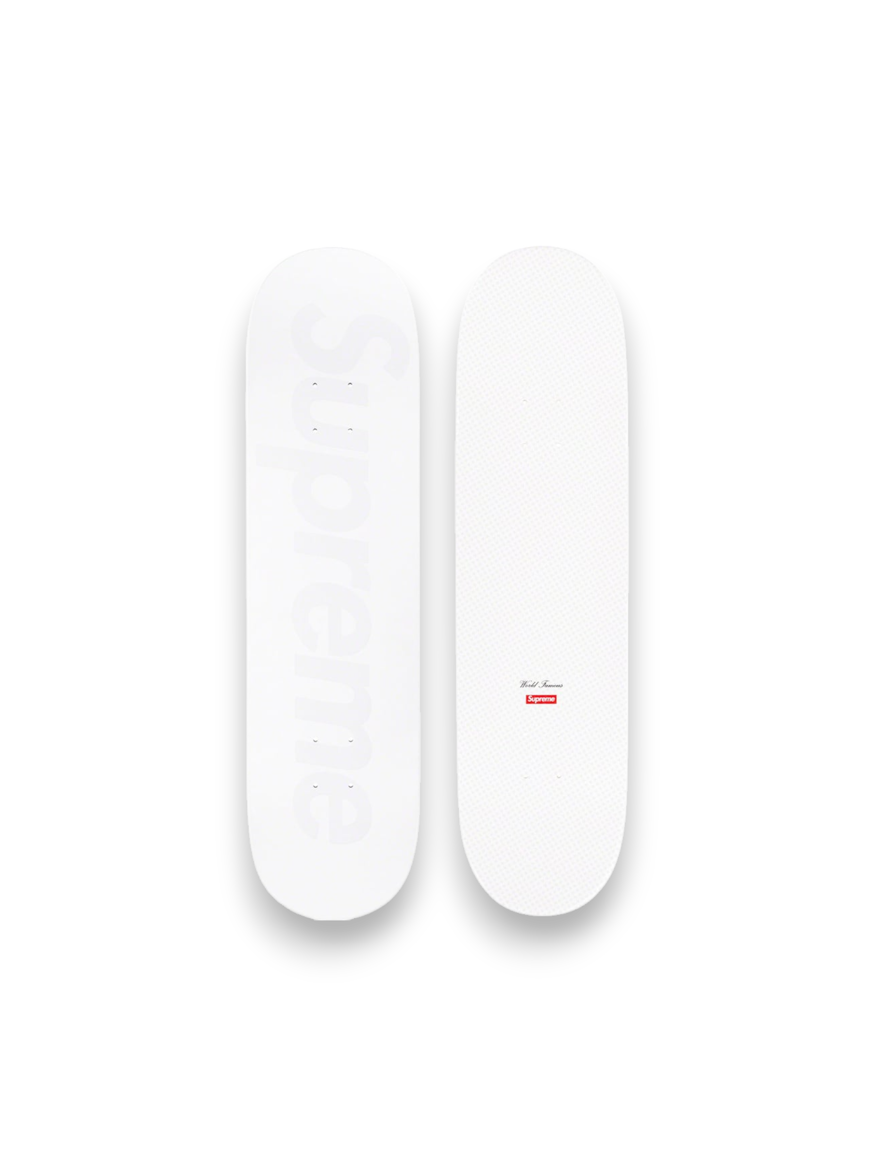 Supreme Tonal Box Logo Skateboard Deck White