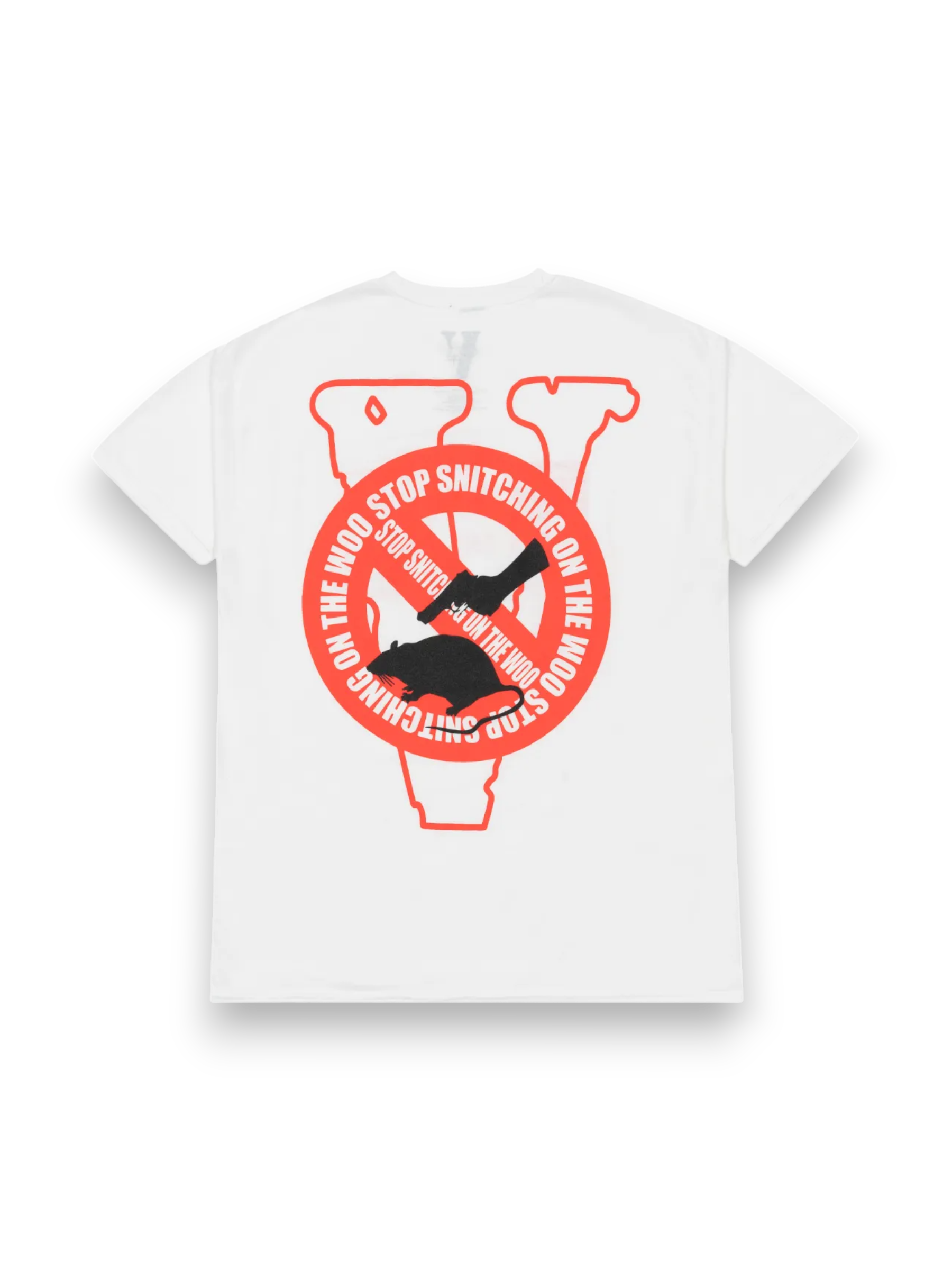 Pop Smoke x Vlone Stop Snitching T-Shirt White/Red