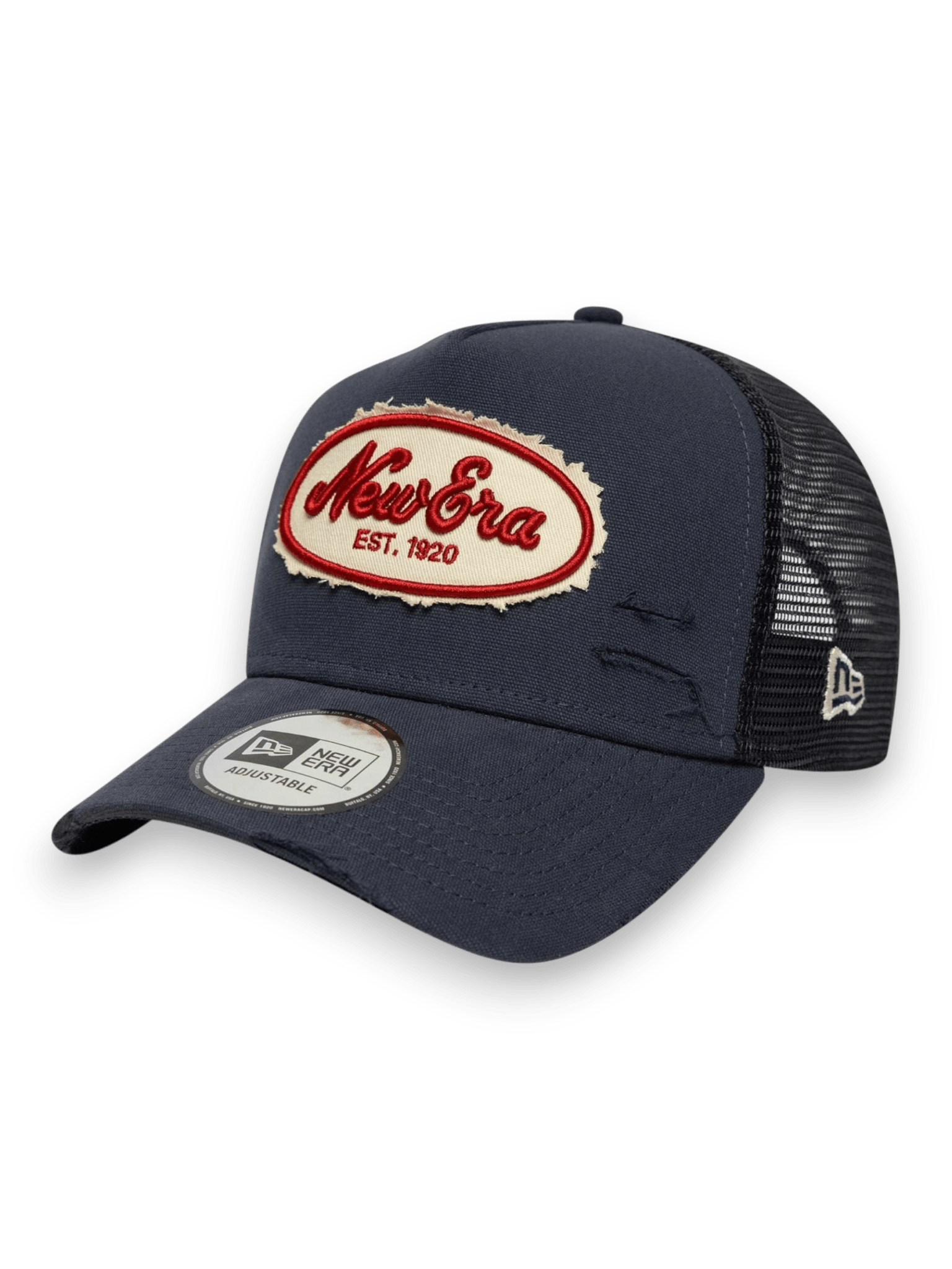 New Era 9FORTY A-Frame Trucker New Era Canvas Distressed Blu Navy