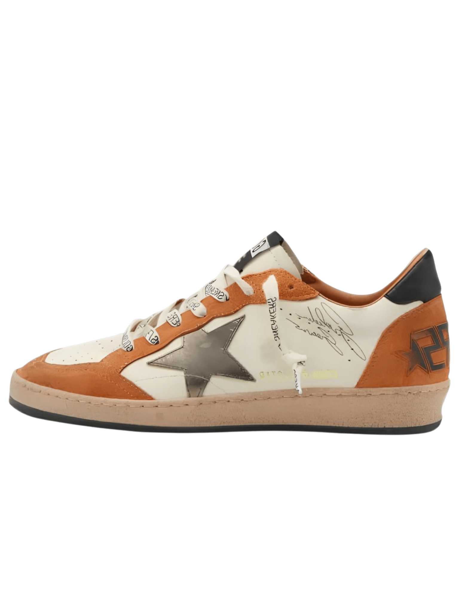 Golden Goose Ball Star Distressed-Effect Leather And Star Laminated