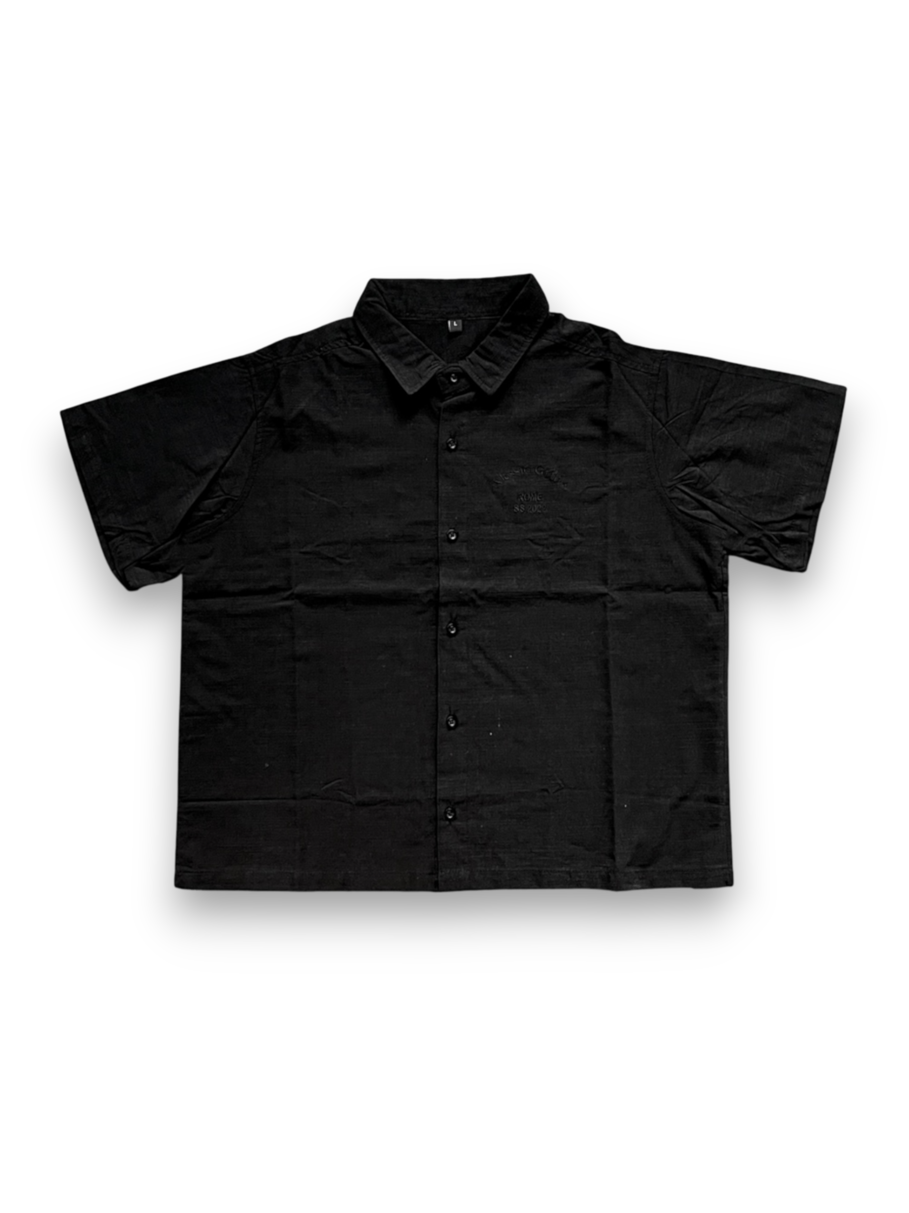 Alessio Giffi boxyfit linen shirt black