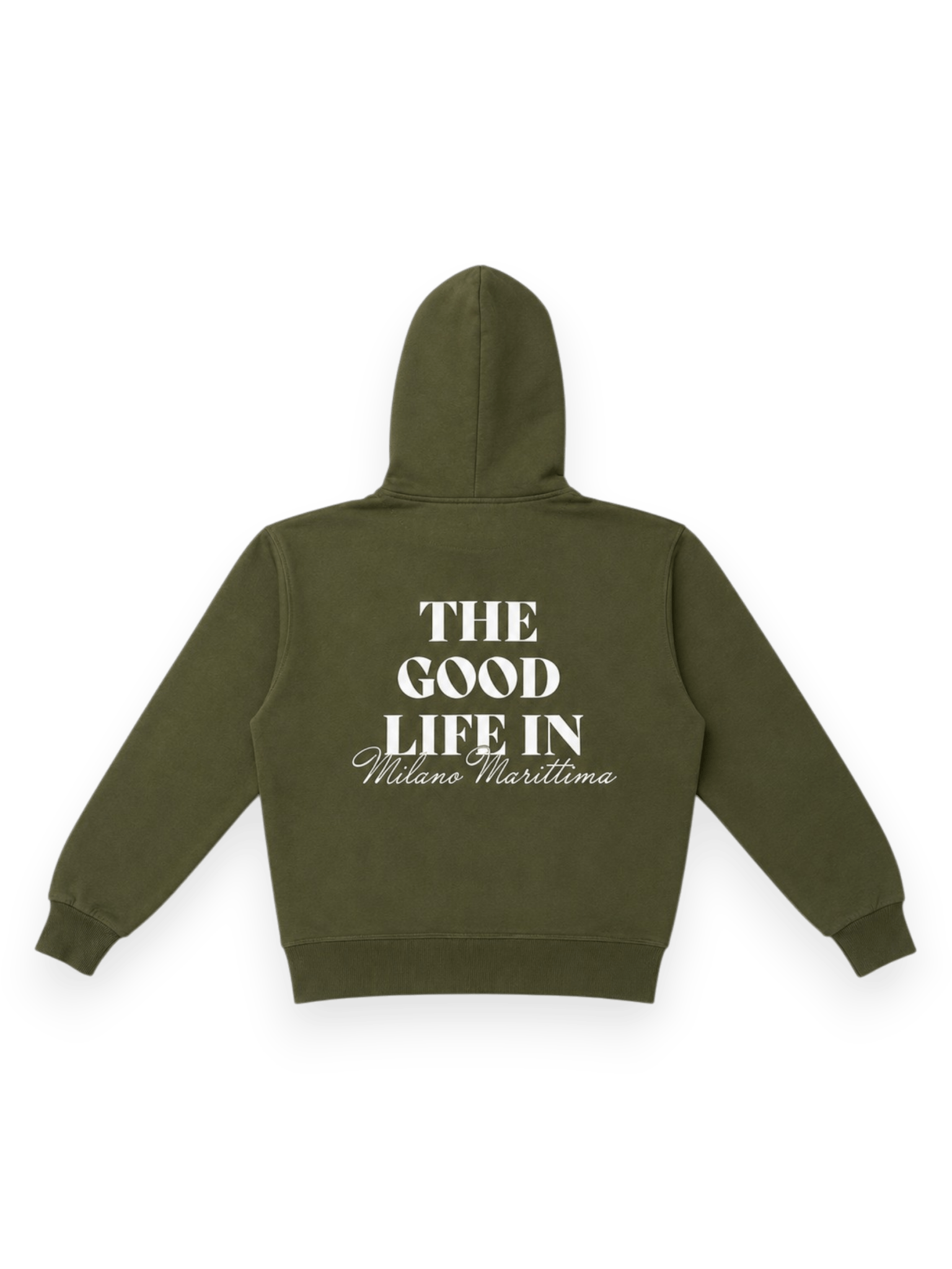 Oblio The Good Life In Milano Marittima Zip Hoodie Olive