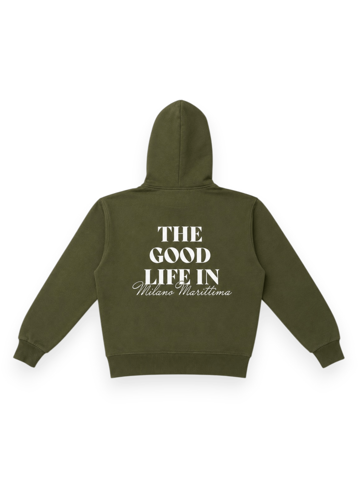 Oblio The Good Life In Milano Marittima Zip Hoodie Olive