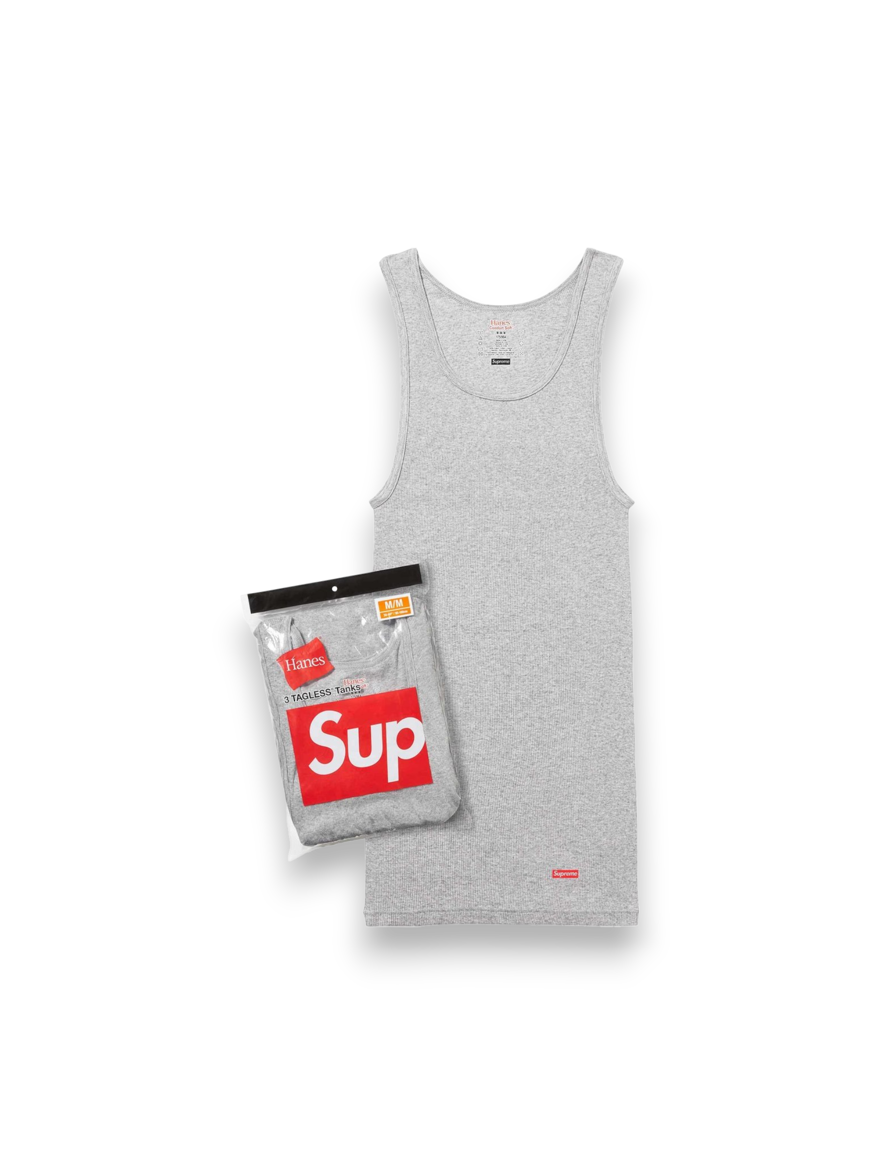 Supreme Hanes Tagless Tank Tops Heather Grey