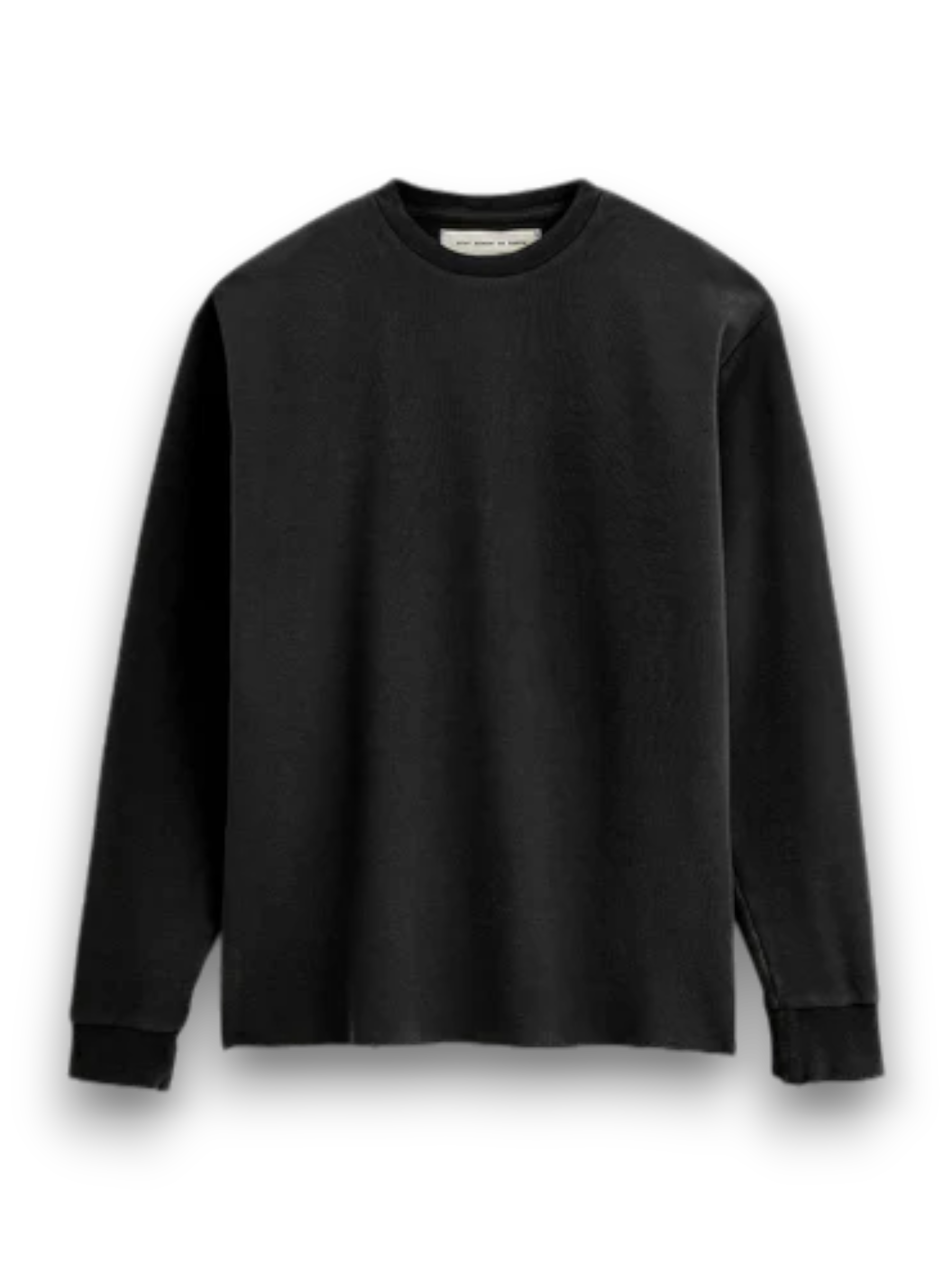 RELAXED LONG SLEEVES WAFFLE TEE BLACK STAY HUMAN ON EARTH