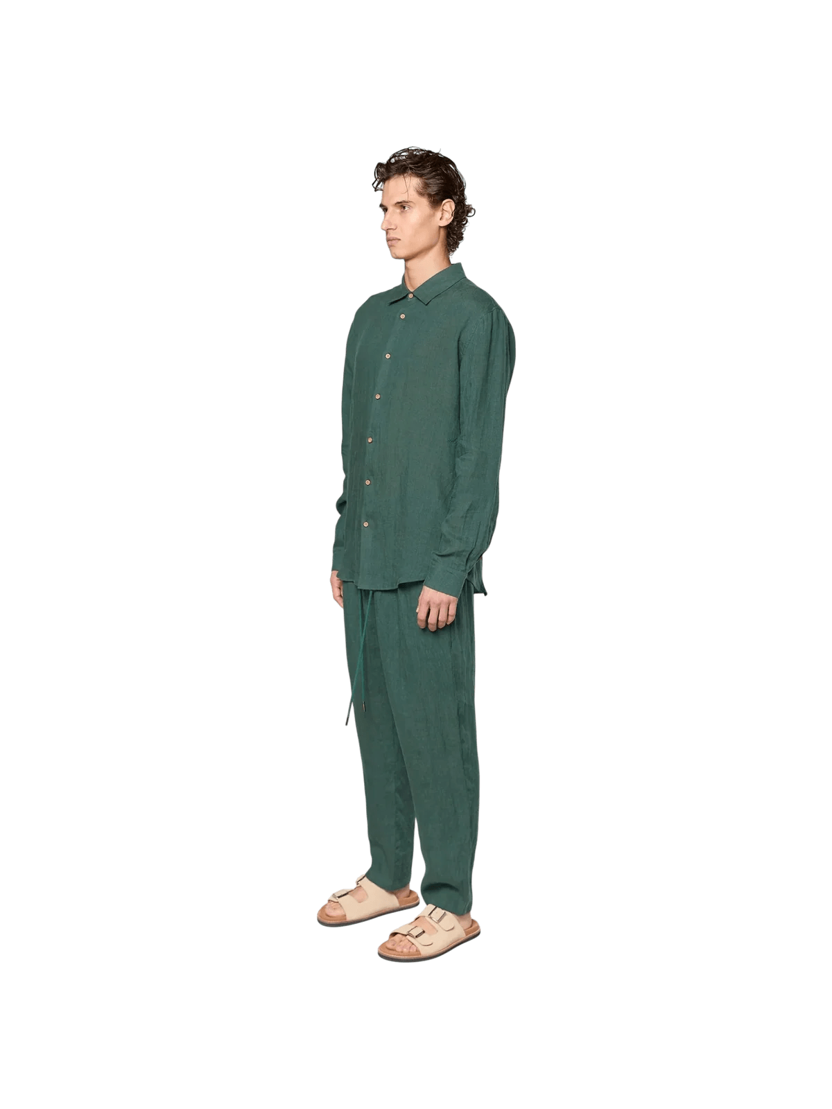 AINKER linen Olive 777 Button Shirt