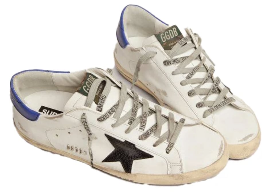 Golden Goose Superstar White Blue Flat