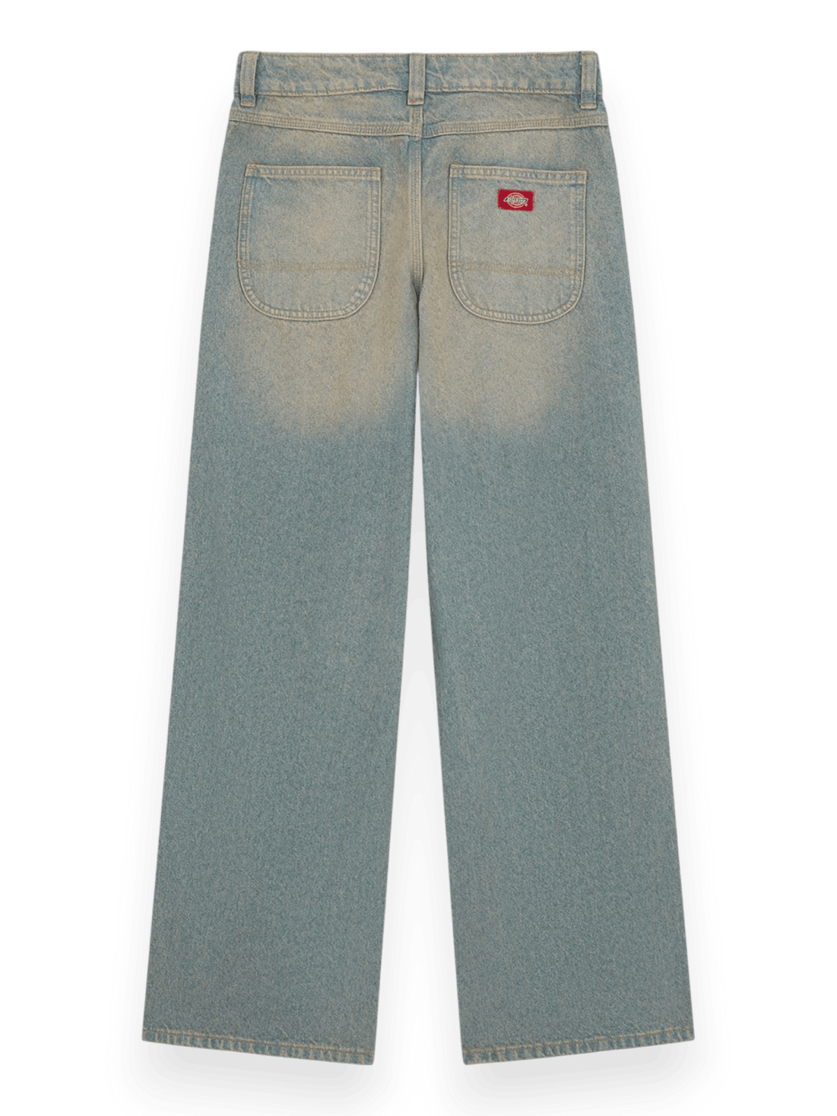 Dickies Women's Leesburg Mid Waist Relaxed Straight Jeans Light Aged Fade