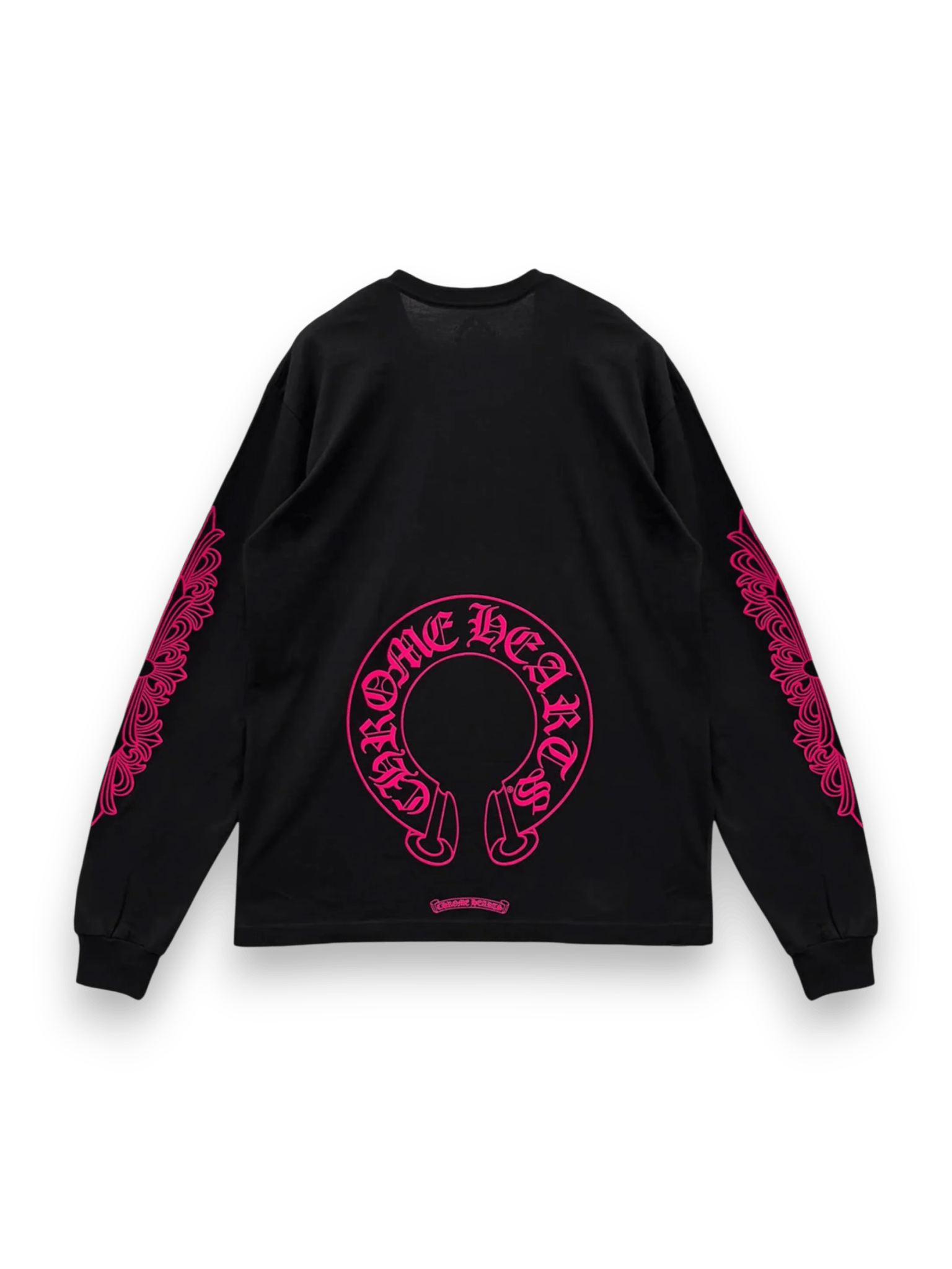 Chrome Hearts Black & Pink Neck Logo Longsleeve T-Shirt