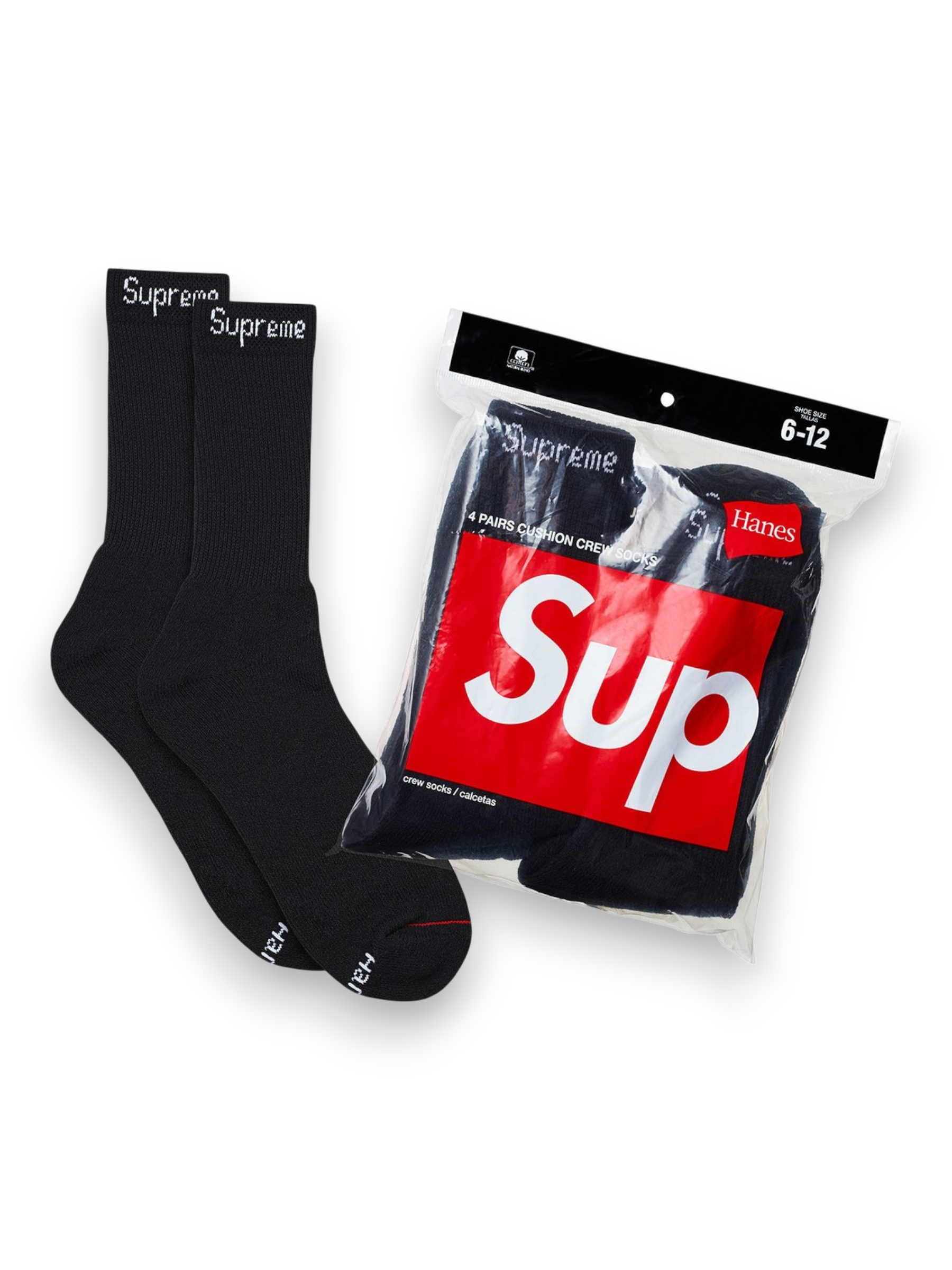 Supreme Hanes Crew Socks Black