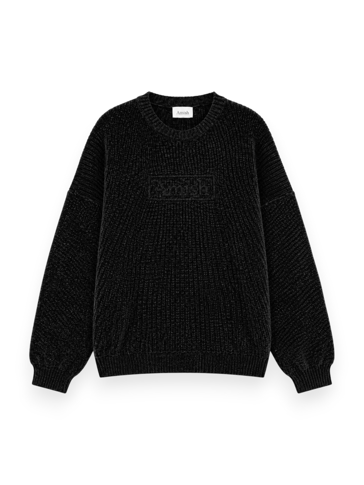 Amish Crew Neck Embossed Chenille Navy