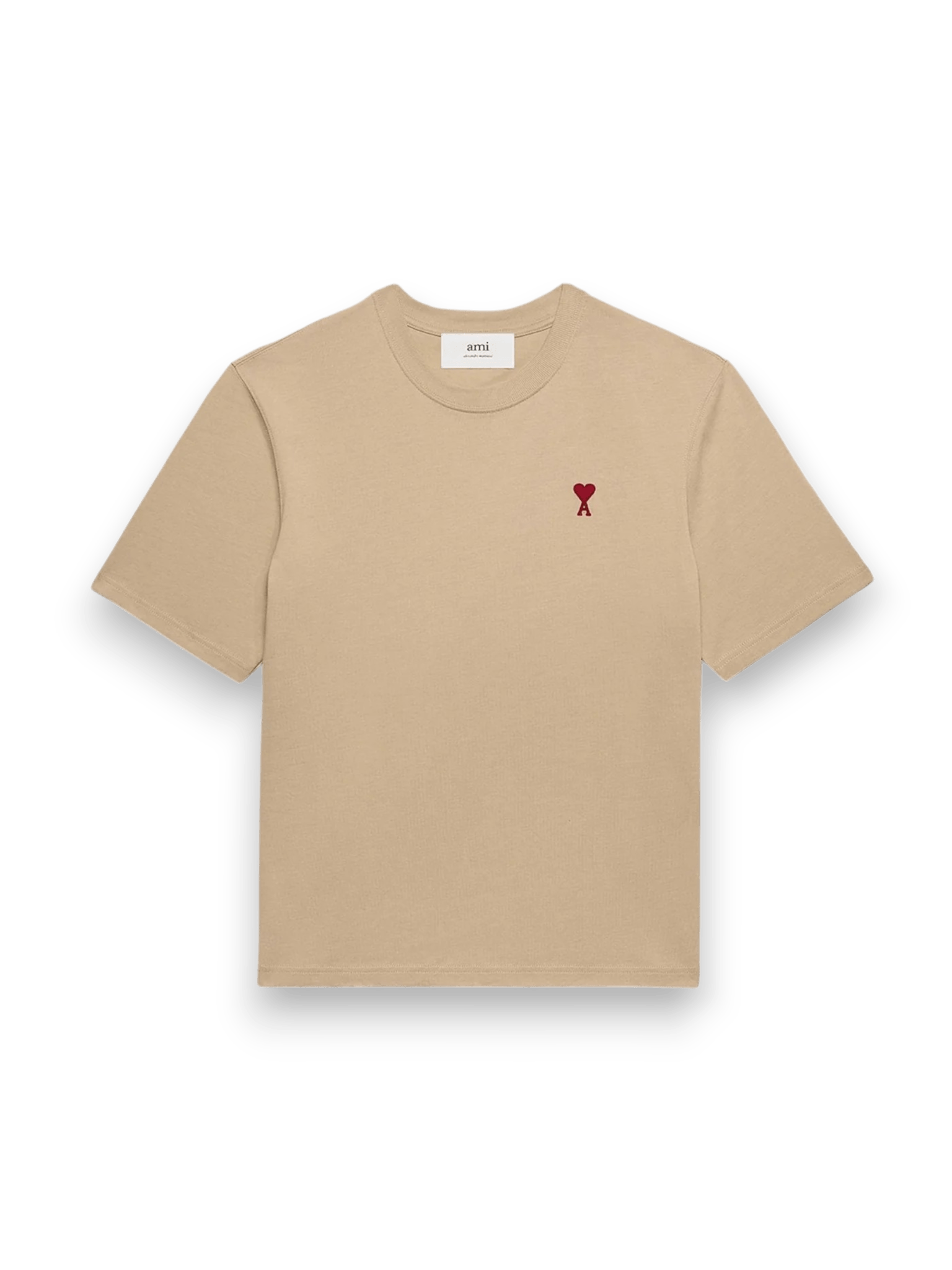 Ami Paris Ami De Coeur T-Shirt Oversize Cream/Red