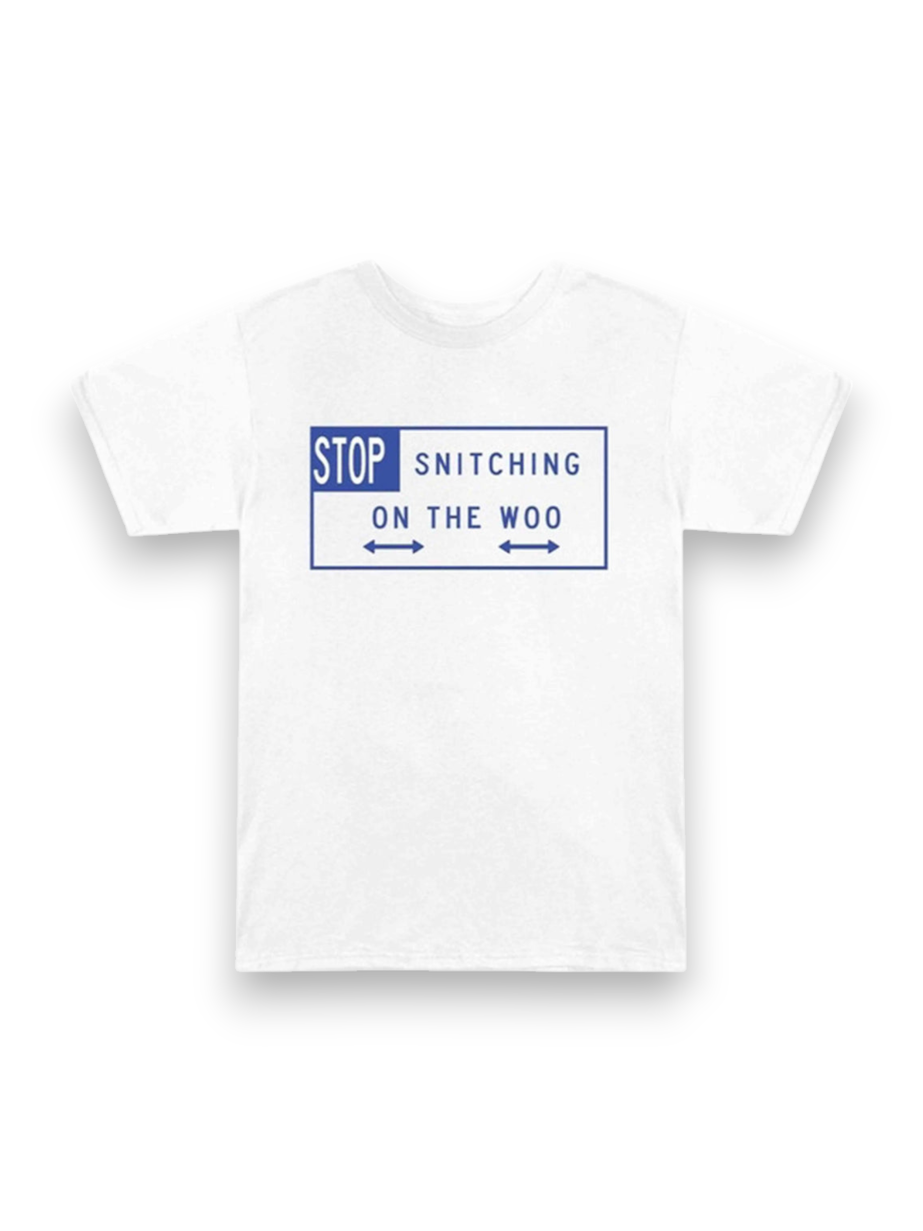 Pop Smoke x Vlone Stop Snitching T-Shirt White/Blue