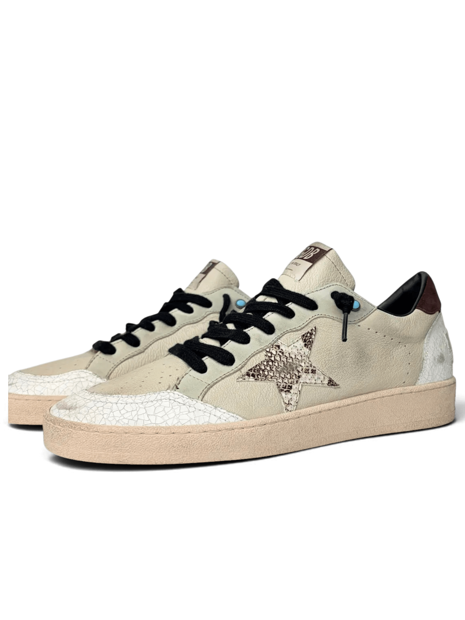 Golden Goose Ballstar White Cream Snake