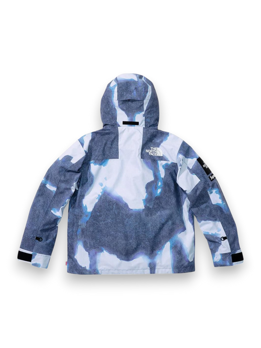 Supreme The North Face Bleached Denim Print Mountain Jacket Indigo