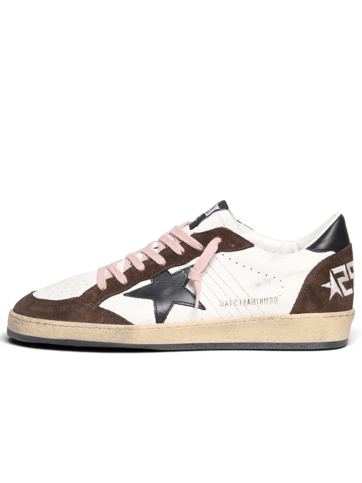 Golden Goose Ball-Star White Brown Pink Laces