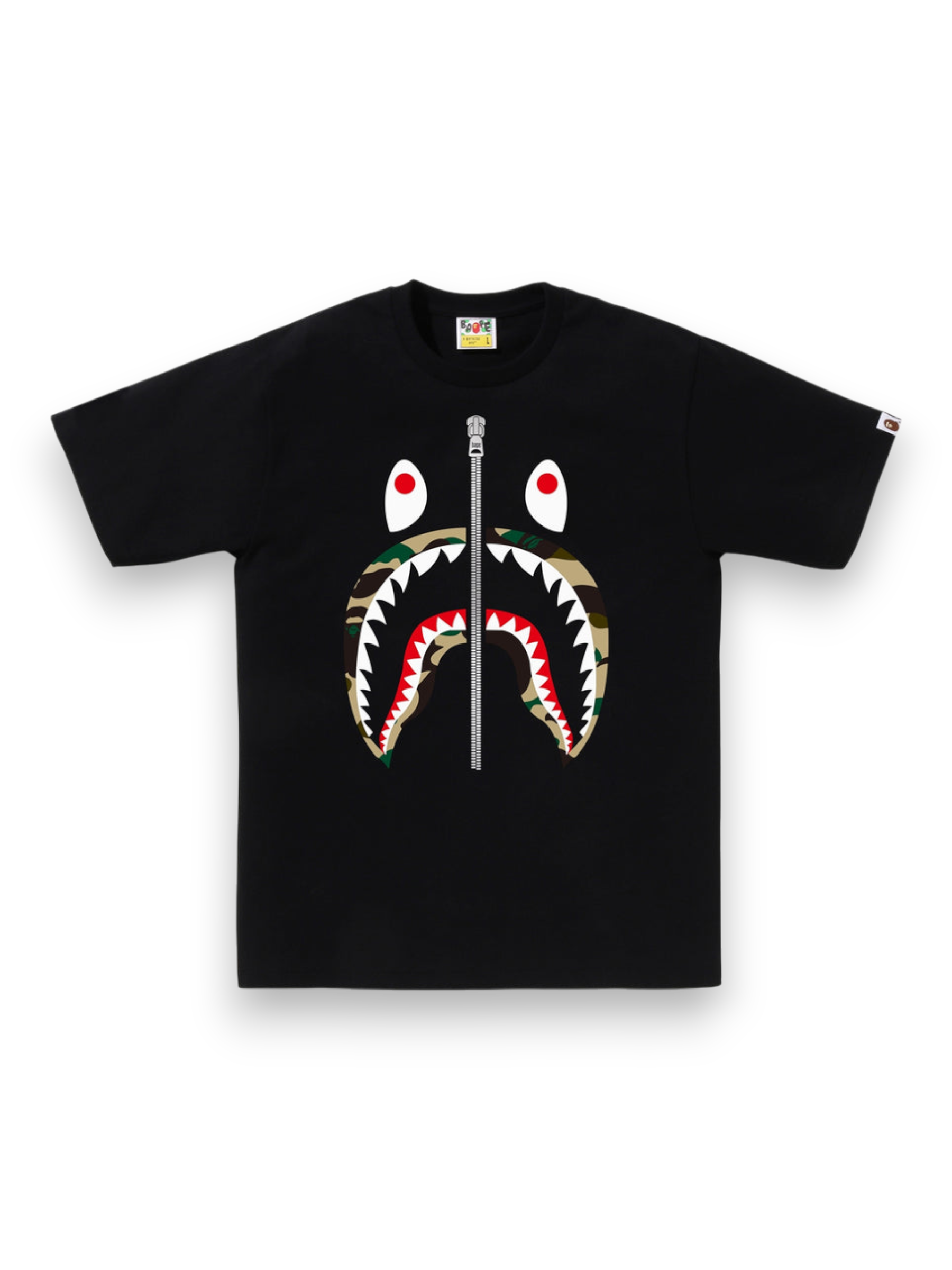 BAPE ABC Camo Rebuild Shark Tee 'Black/Green'