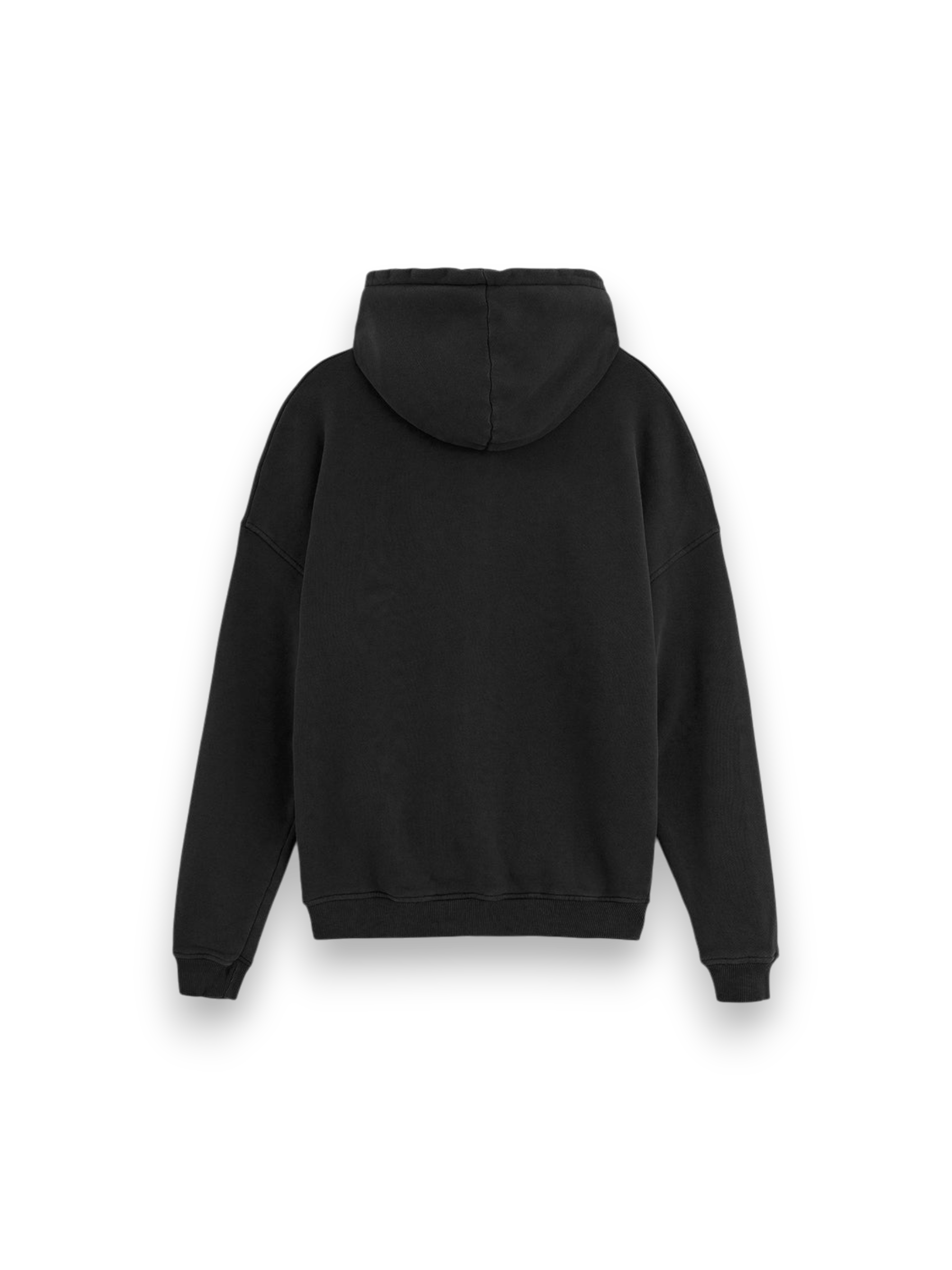 STAY HUMAN RIPPED RELAXED ZIPPED HOODIE BLACK WASHED