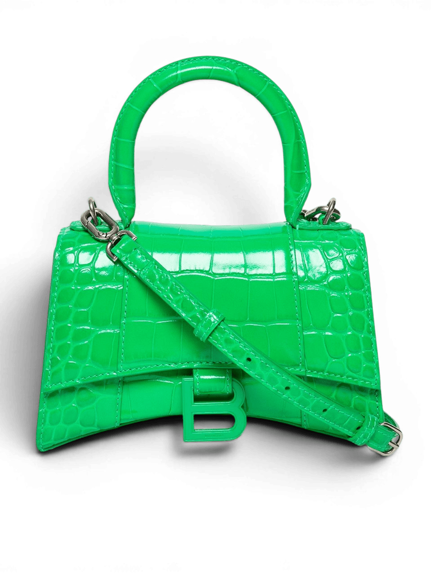 Balenciaga XS Hourglass Top Handle Bag 'Vivid Green'