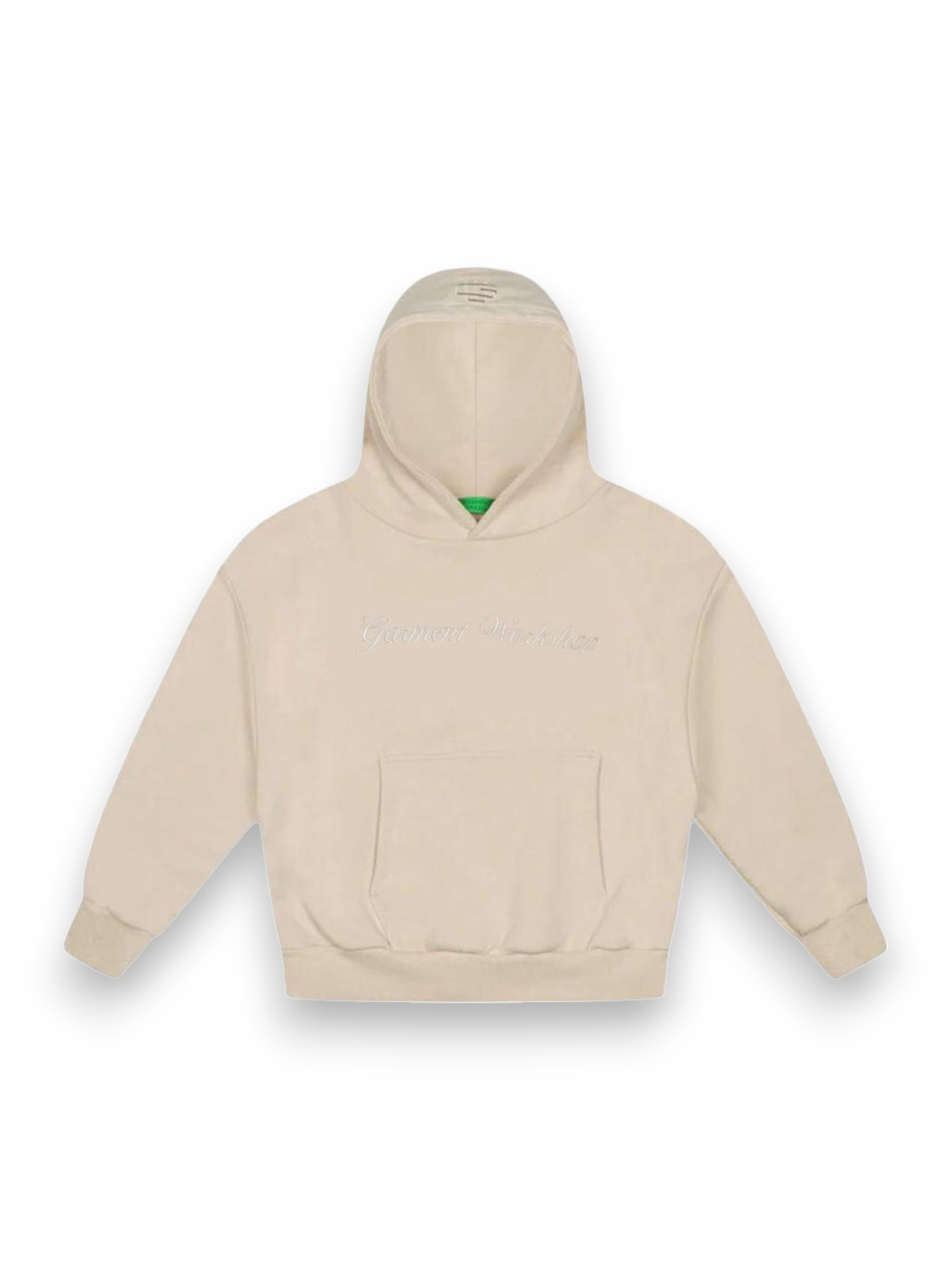 Garment Workshop Single Layer Hoodie With Embroidery Sand