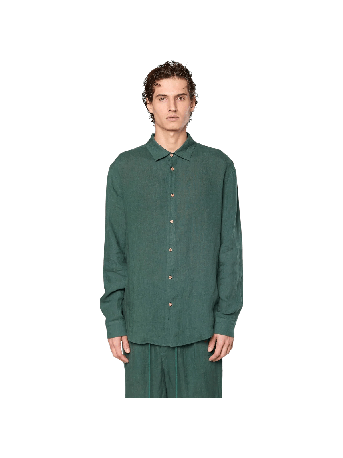 AINKER linen Olive 777 Button Shirt