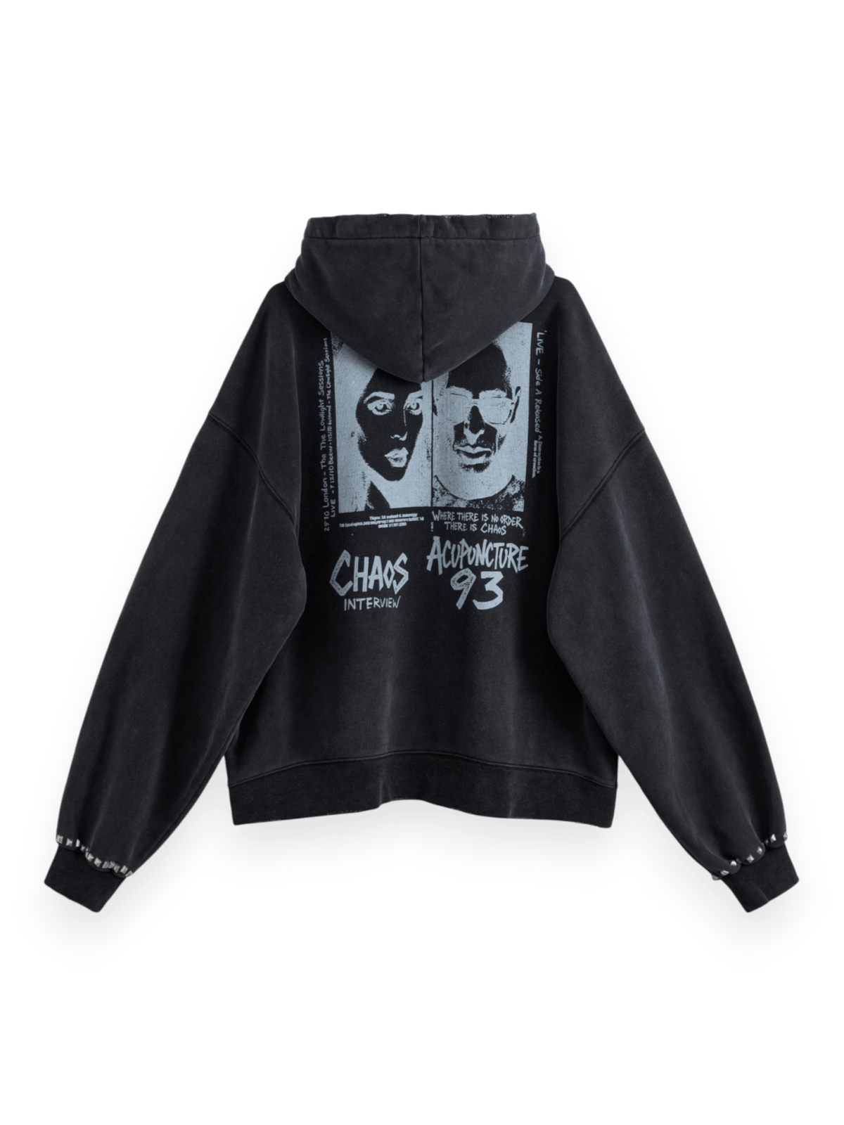 Acupuncture Punker Hoodie Washed Black