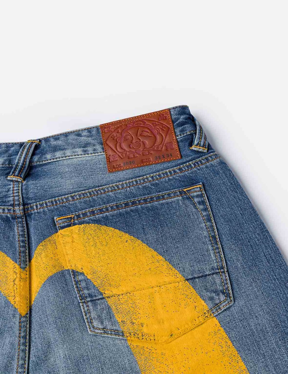 Evisu Yellow Daicock Print Regular Fit Jeans #2020