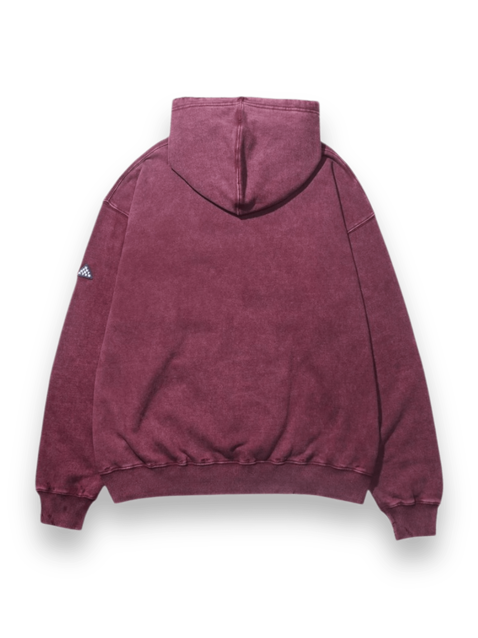 DEVÁ STATES Distressed Hoodie Cross Burgundy