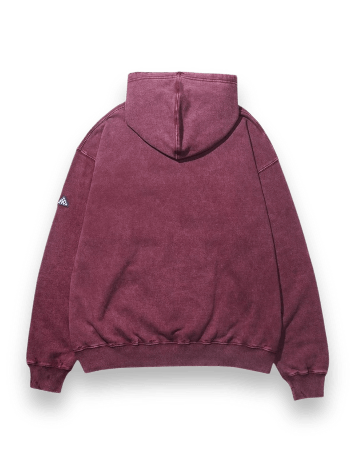 DEVÁ STATES Distressed Hoodie Cross Burgundy