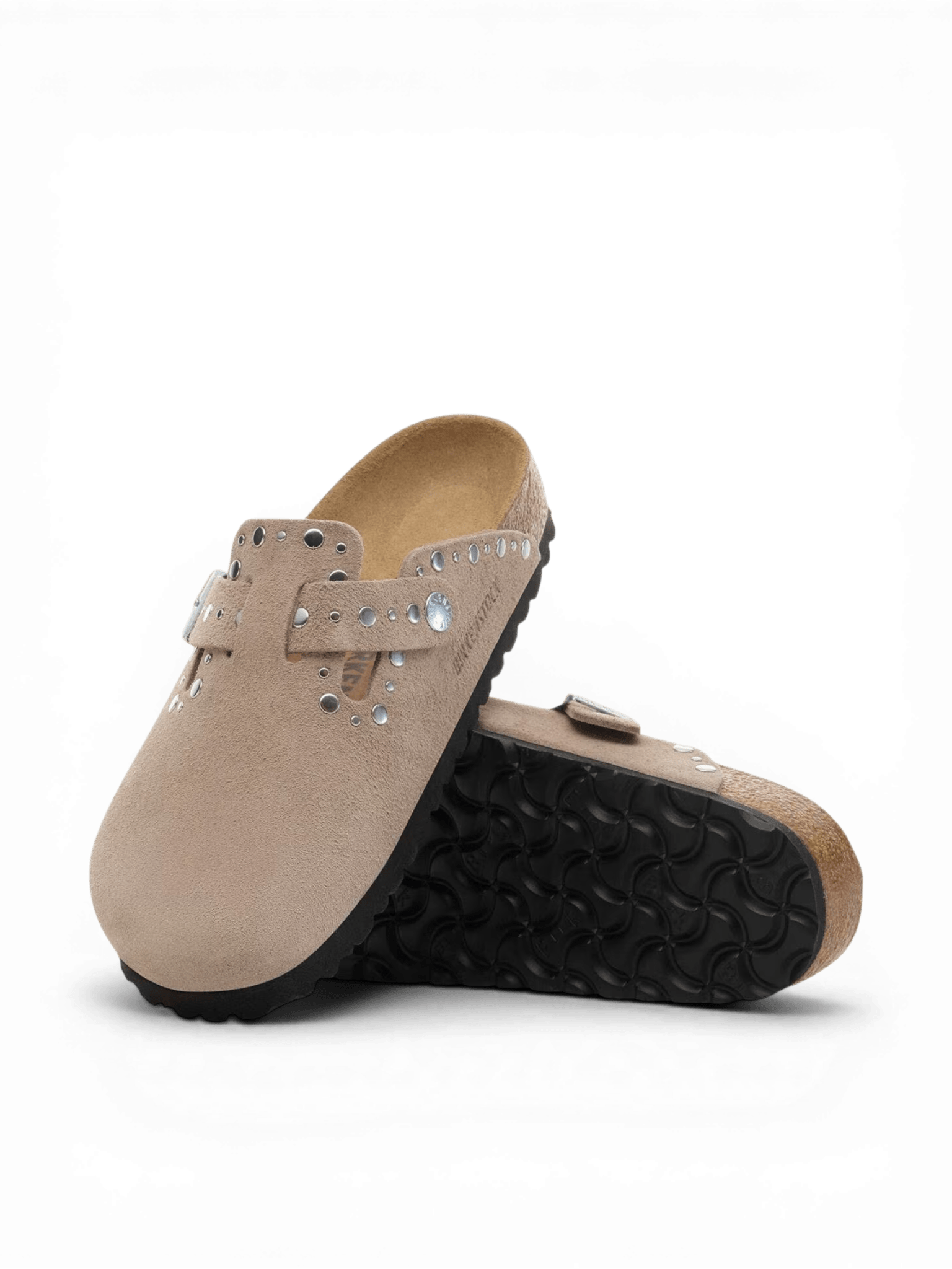Birkenstock Boston Rivets Pelle scamosciata Taupe