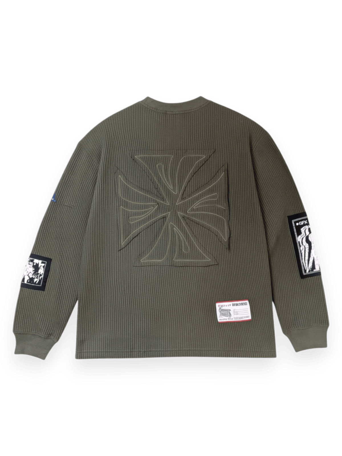 DEVÁ STATES L/S Waffle Top Carbon "Olive Green"