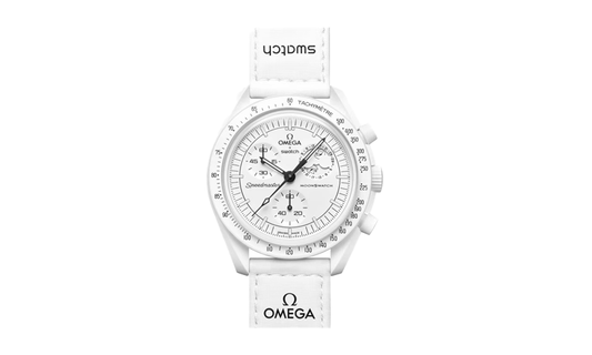 Omega x Swatch bioceramic moonswatch mission on Moonphase Snoopy Full Moon