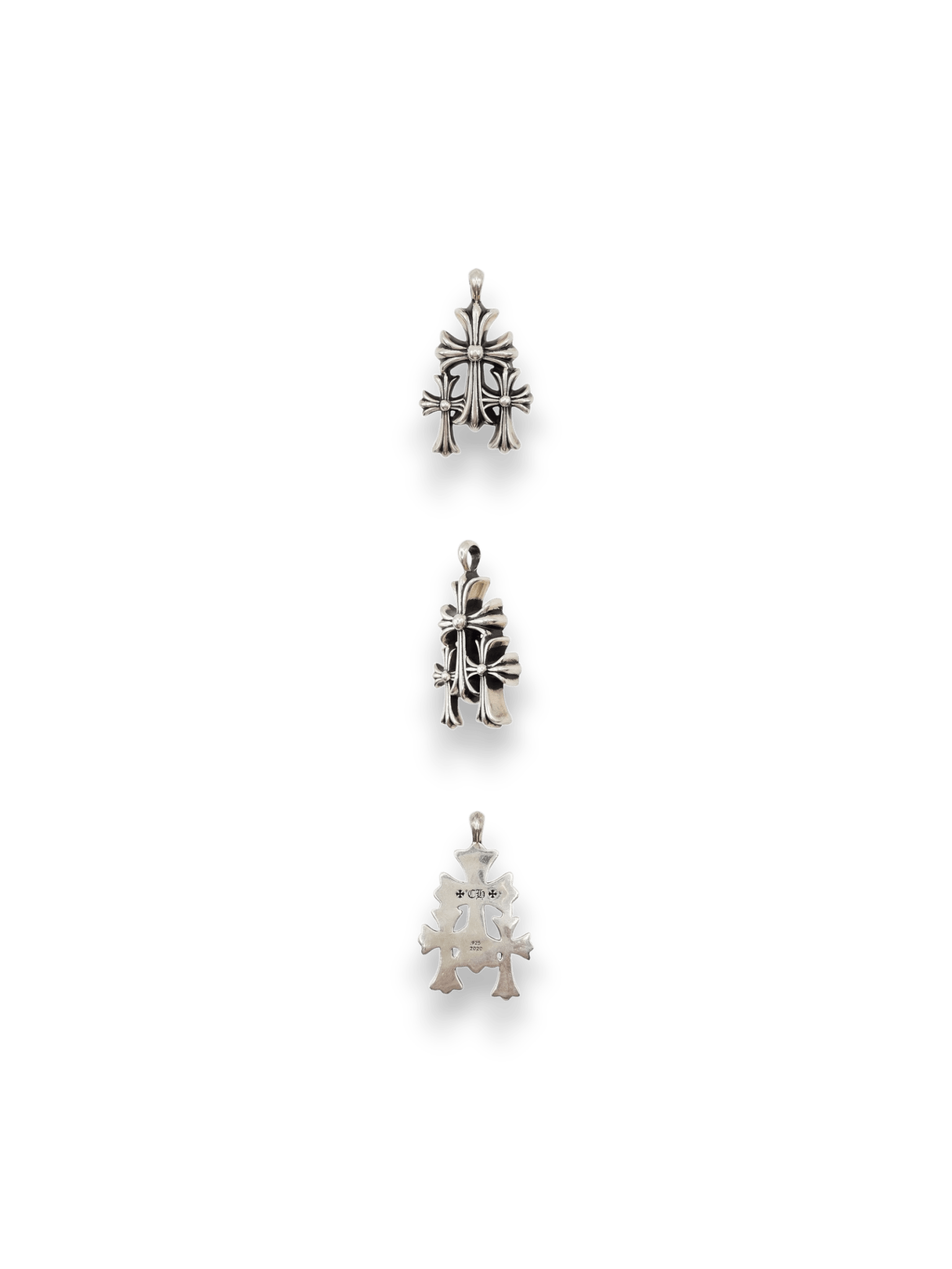 Chrome Hearts Triple Cross Pendant Sterling Silver Large