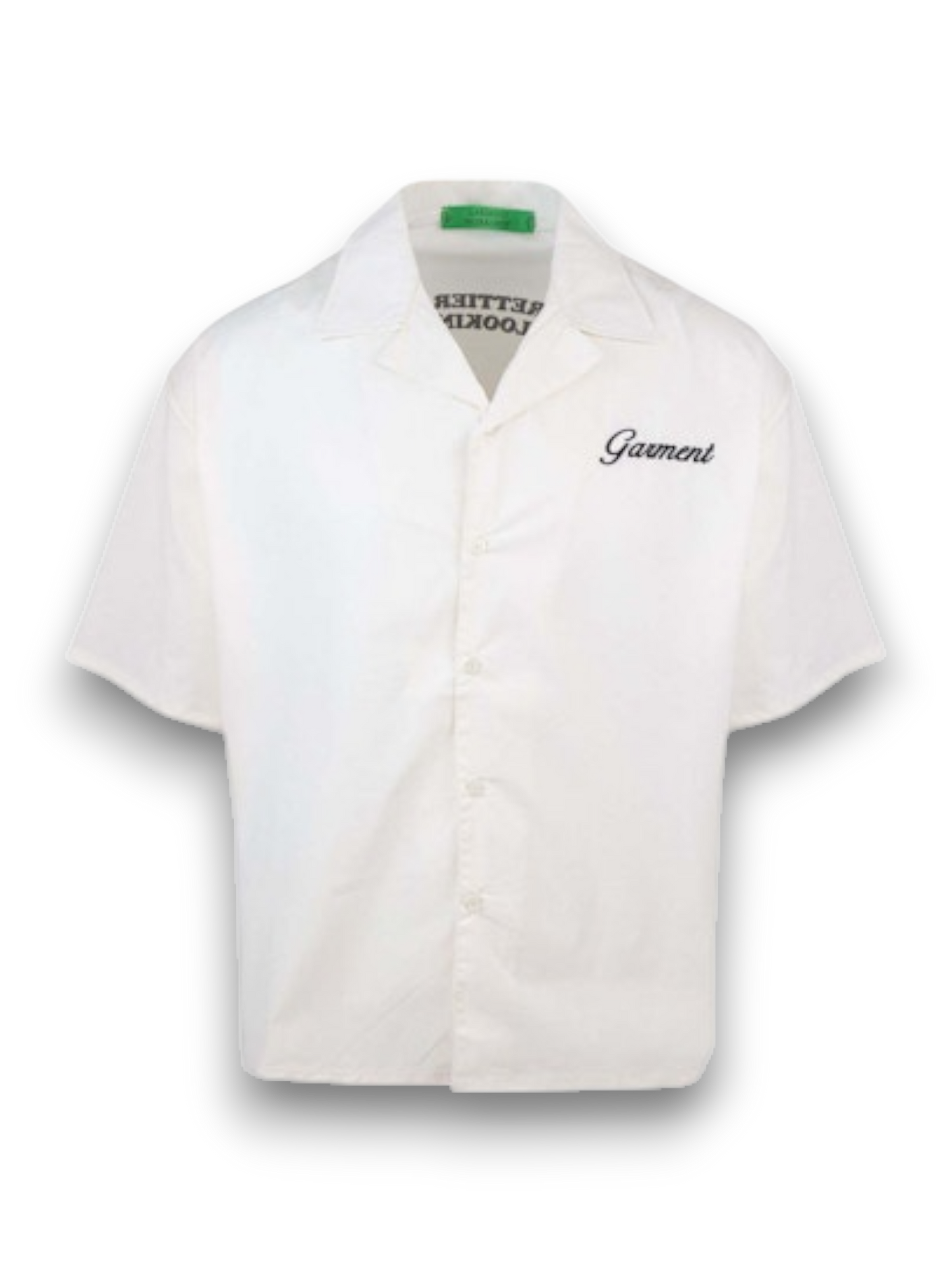 Garment Workshop Popeline Embroidered Bowling Shirt Heavy Cream