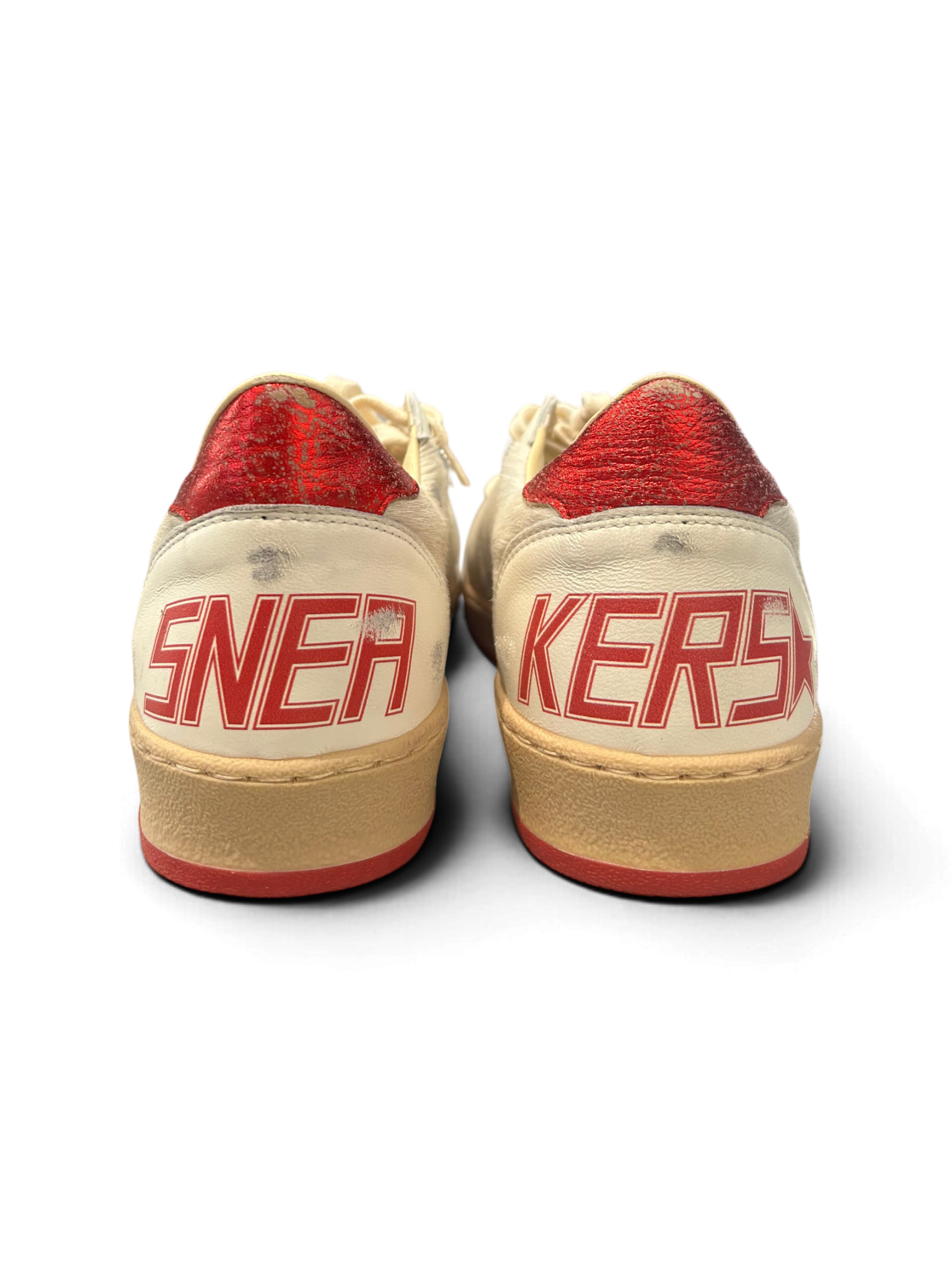 Golden Goose Ball-Star Horsy White And Red Heel
