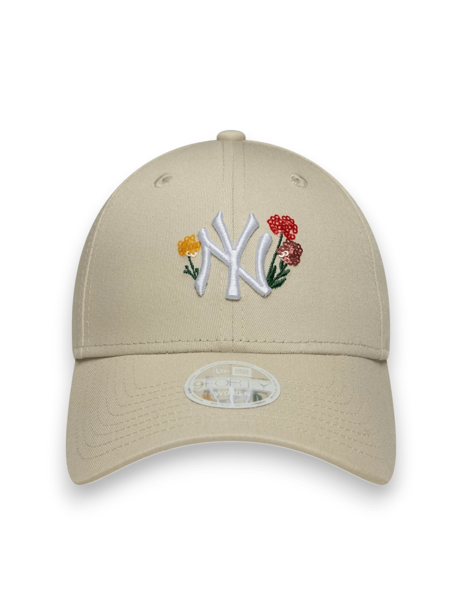 New Era 9FORTY New York Yankees MLB Floral Beige Chiaro Donna