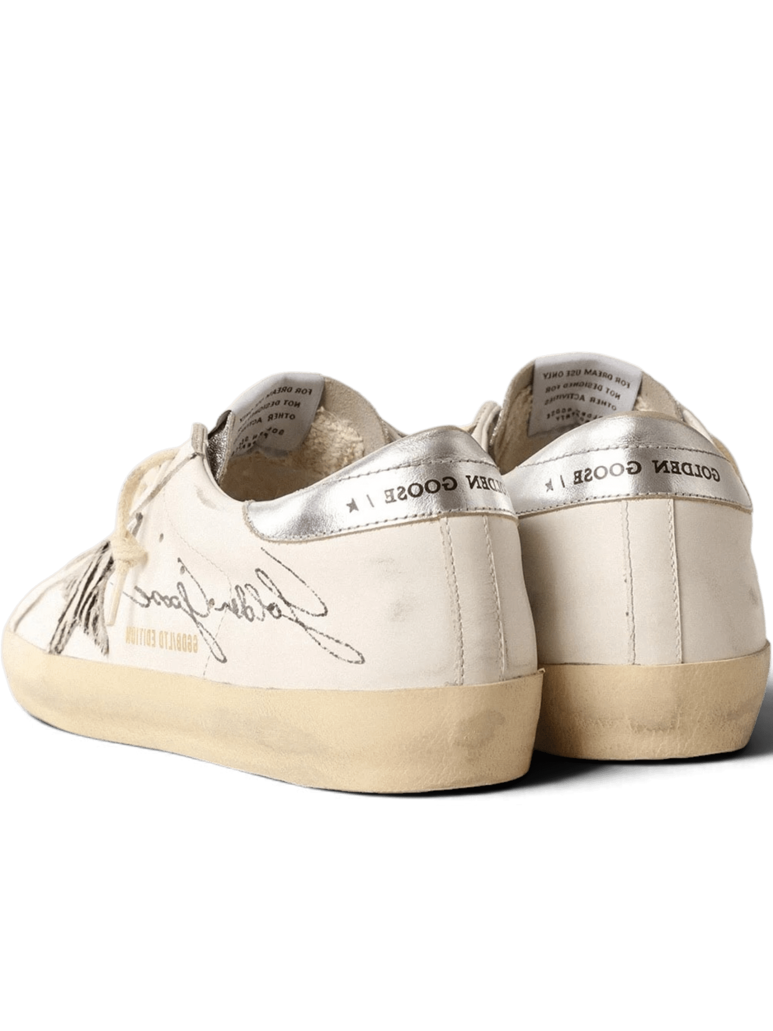 Golden Goose Super-Star LTD With Silver Swarovski Crystal Tongue