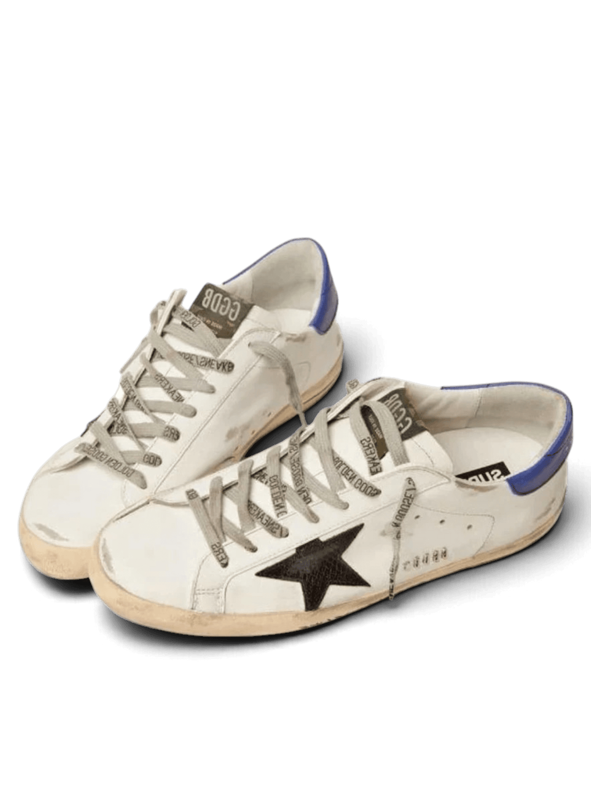 Golden Goose Superstar White Blue Flat