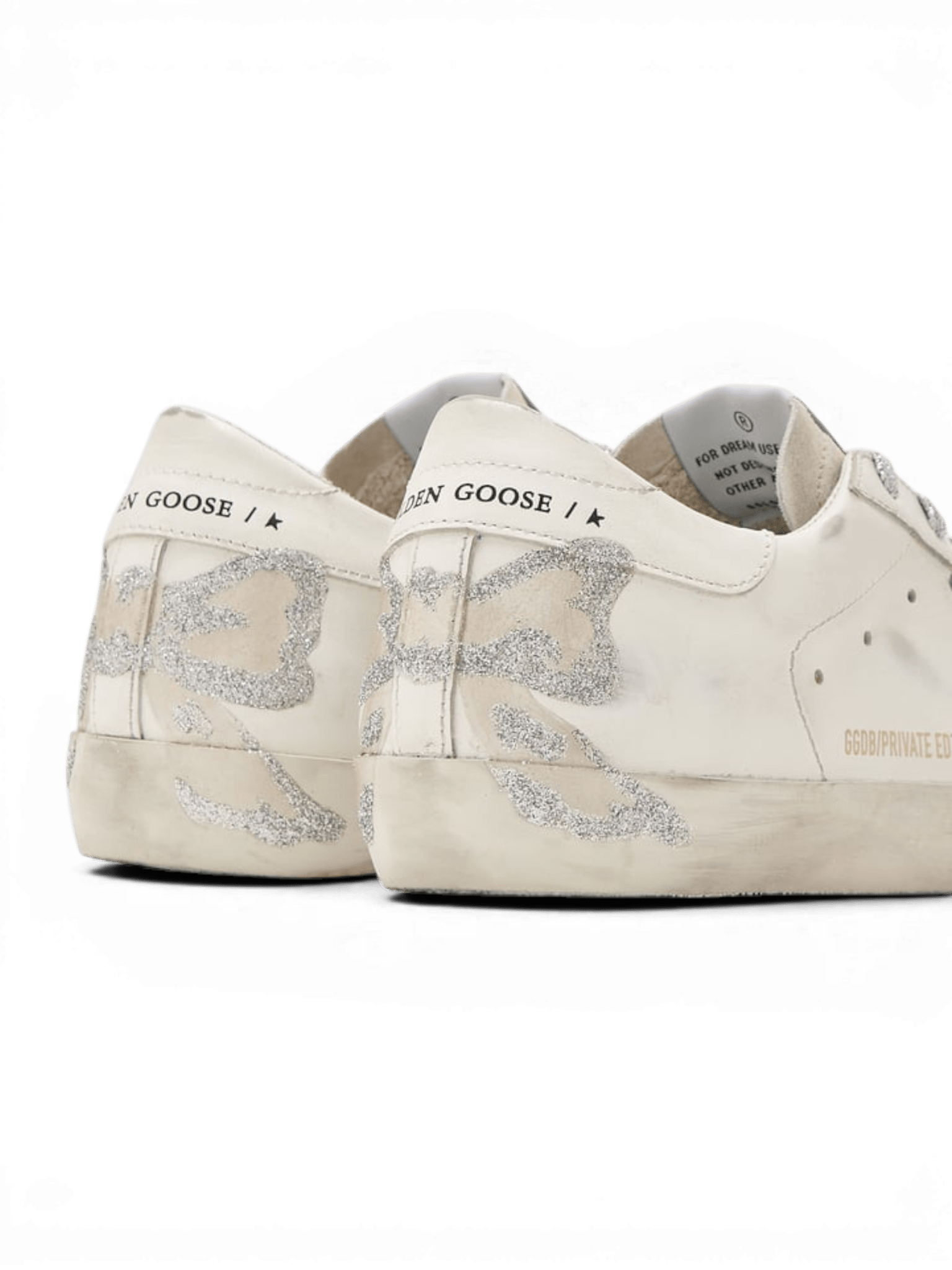 Golden Goose Super-Star White With Laminated Print