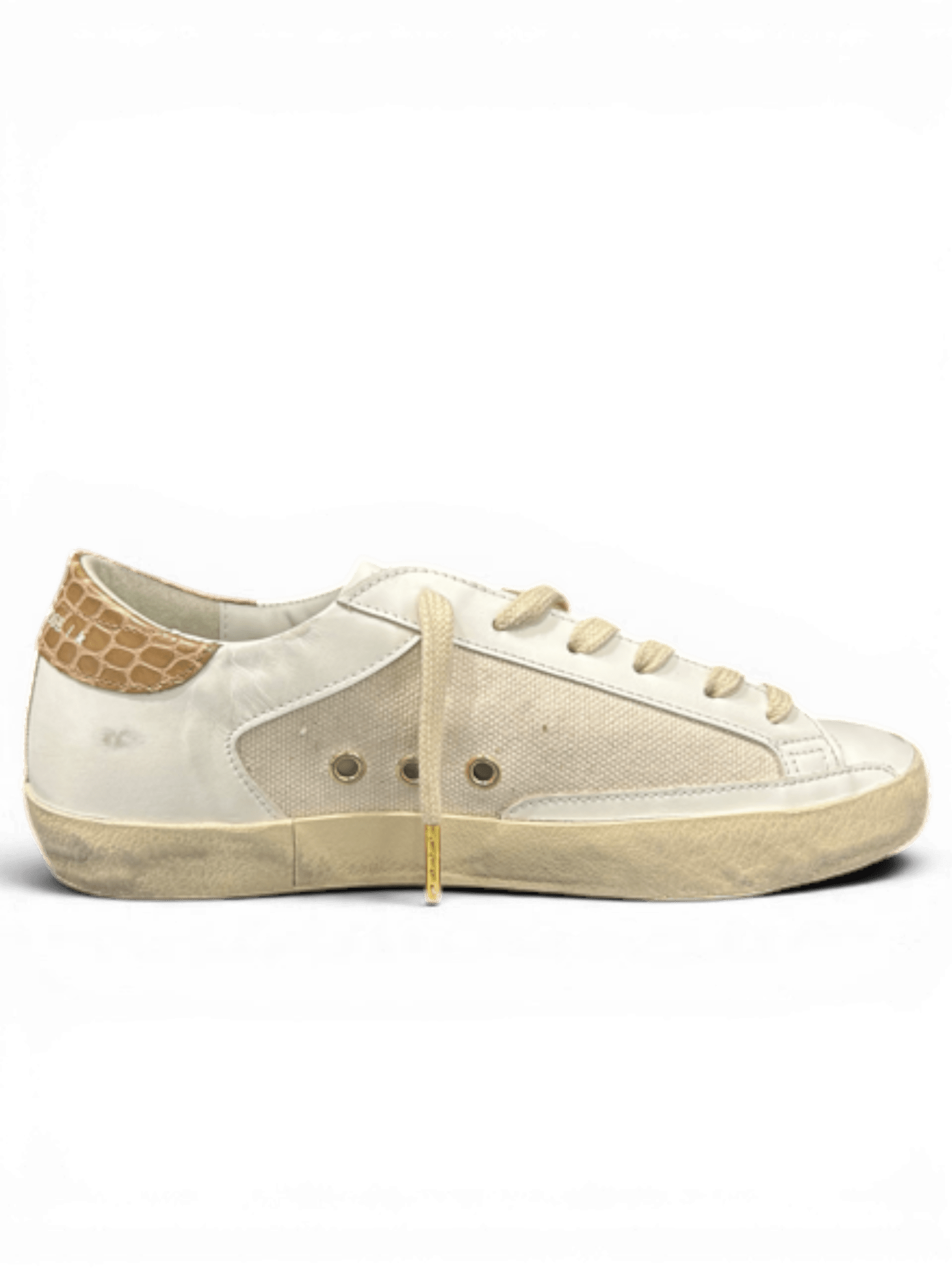 Golden Goose Super-Star White With Leather Star And Cocco Printer Heel