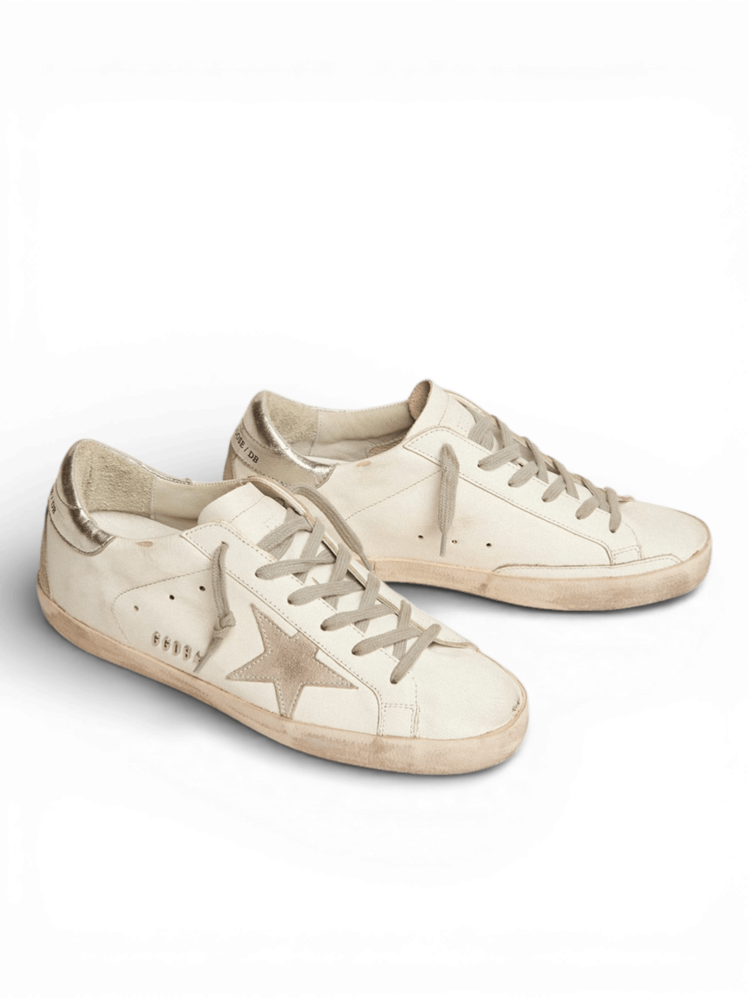 Golden Goose Super-Star White Upper Suede And Laminated Heel