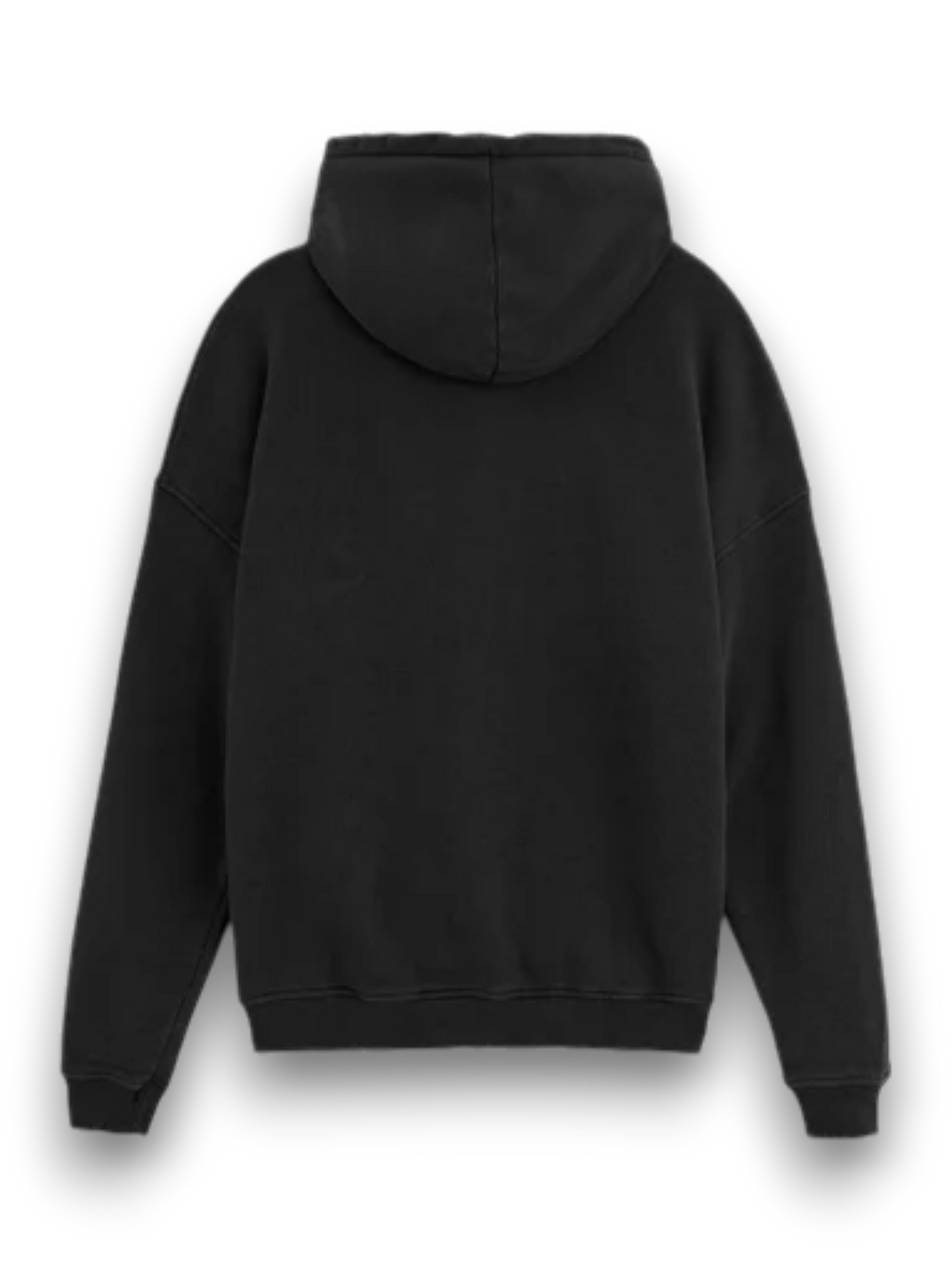 STAY HUMAN RIPPED RELAXED ZIPPED HOODIE BLACK WASHED