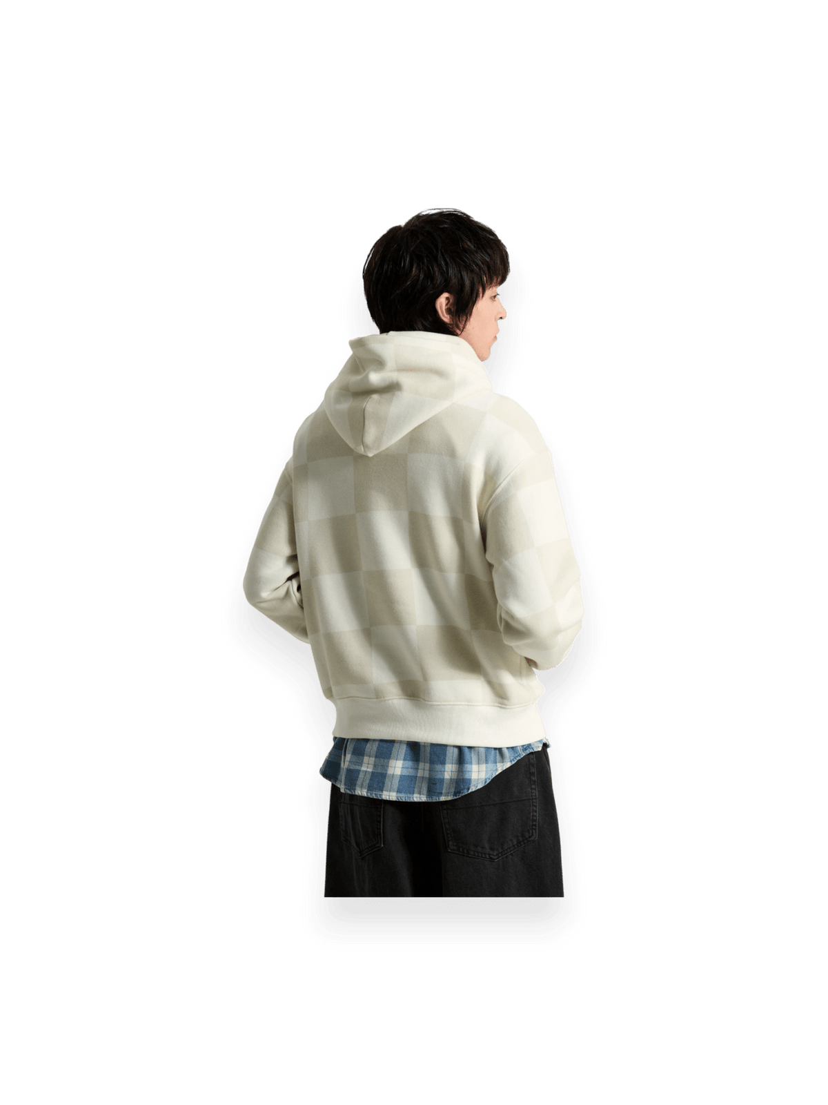 Vans Tonal Check Stretch Logo Pullover White\cream