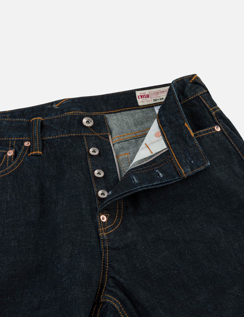 Evisu Grey & White Seagull Print Pocket Selvedge Jeans #2017