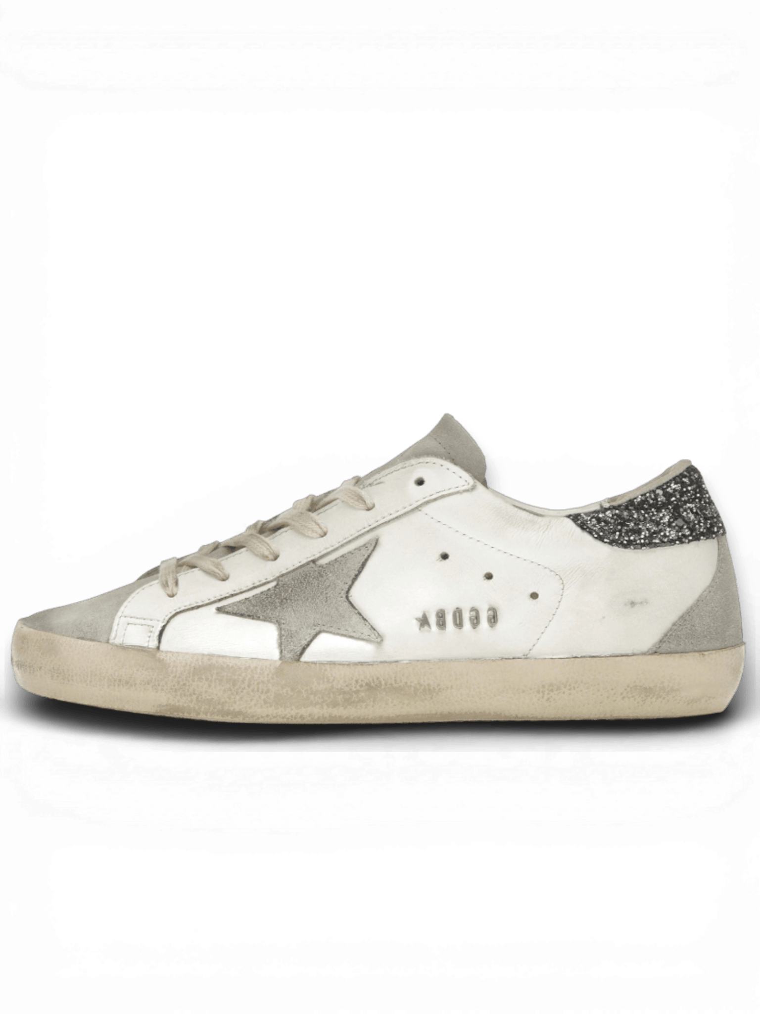 Golden Goose Super-Star White Dark Grey Glitter (Women's)