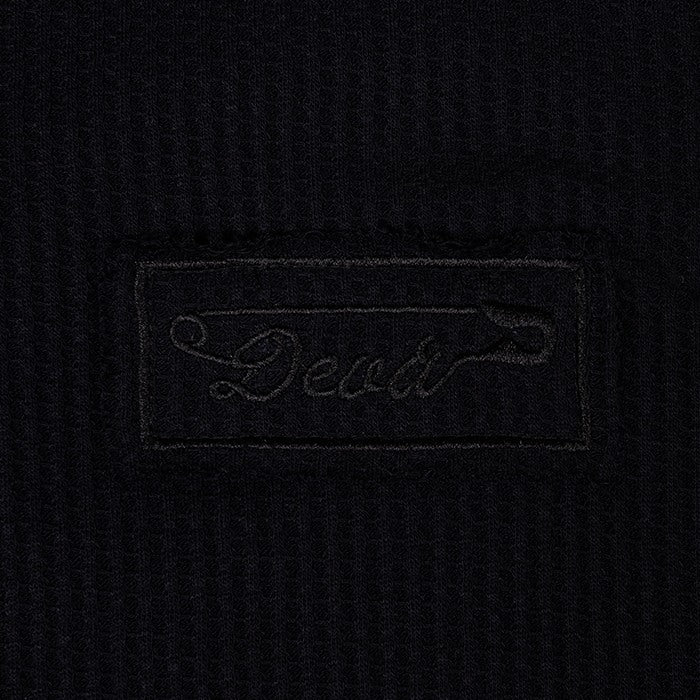 DEVÁ STATES WAFFLE KNIT ZIP-UP HOODIE - CROSS / BLACK