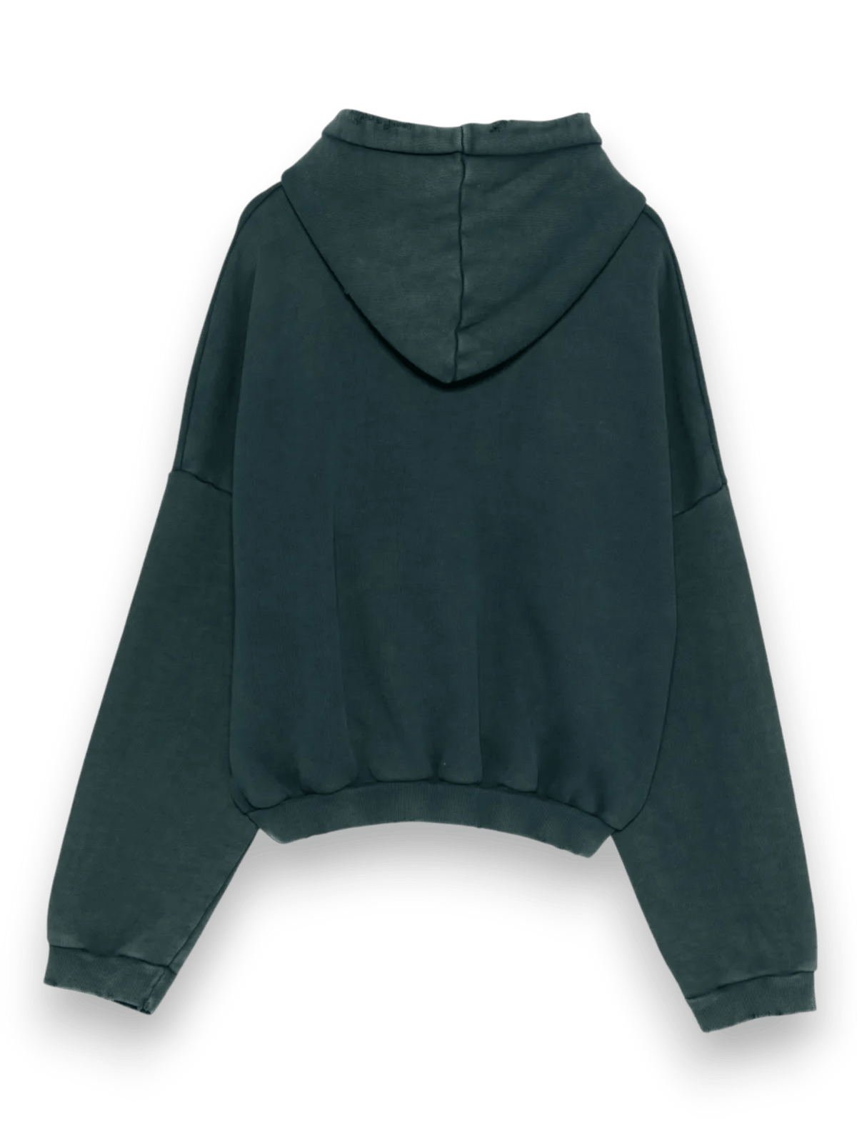 RIPPED RELAXED HOODIE NAVY GREEN SUN BLEACHED