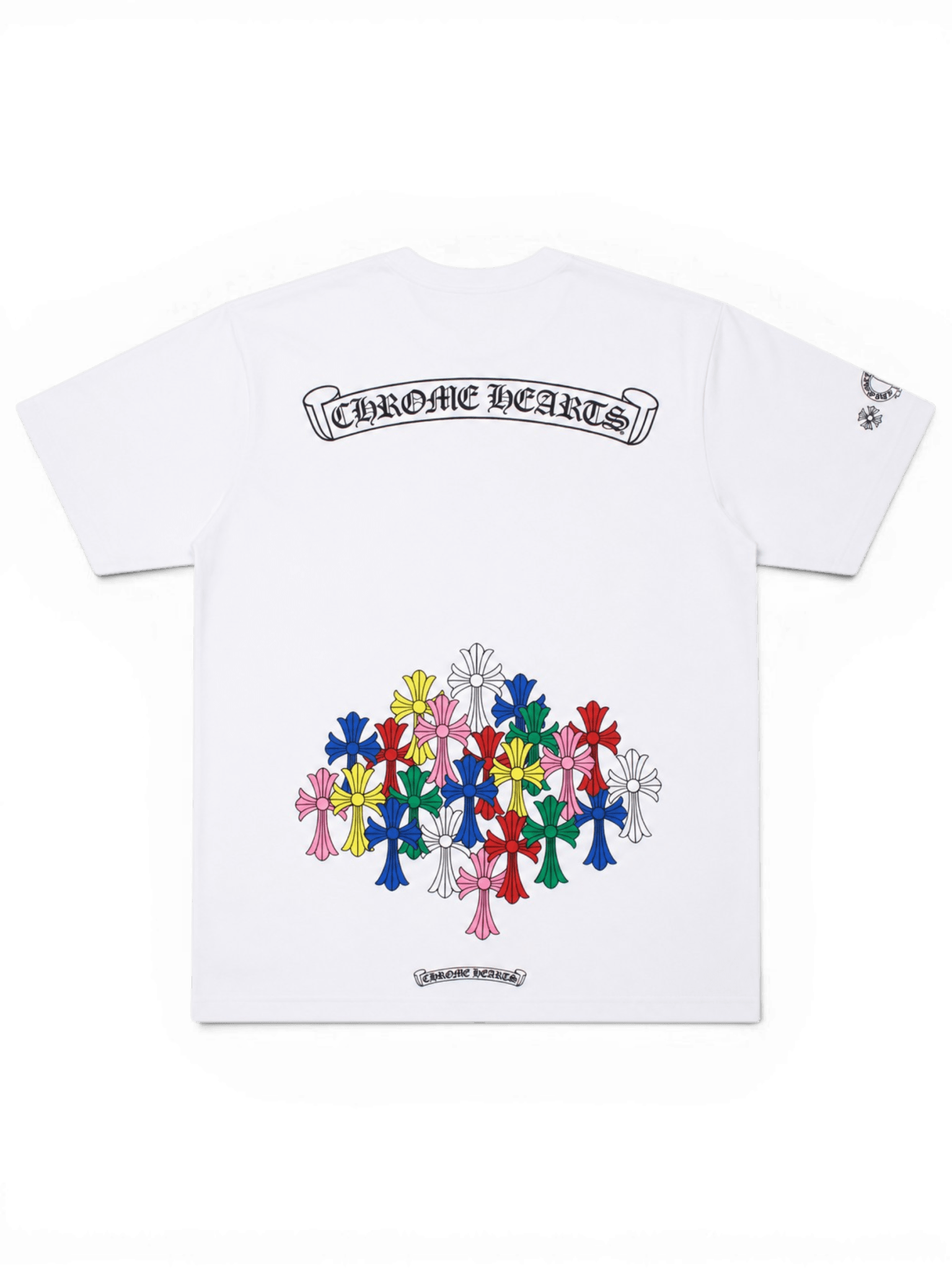 Chrome Hearts Multi Color Cemetery Cross Tee White