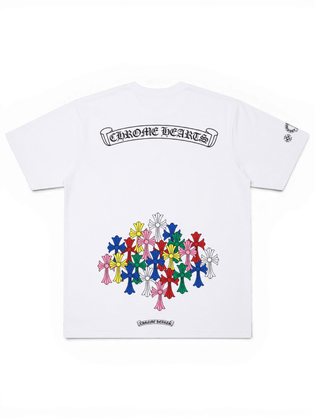 Chrome Hearts Multi Color Cemetery Cross Tee White