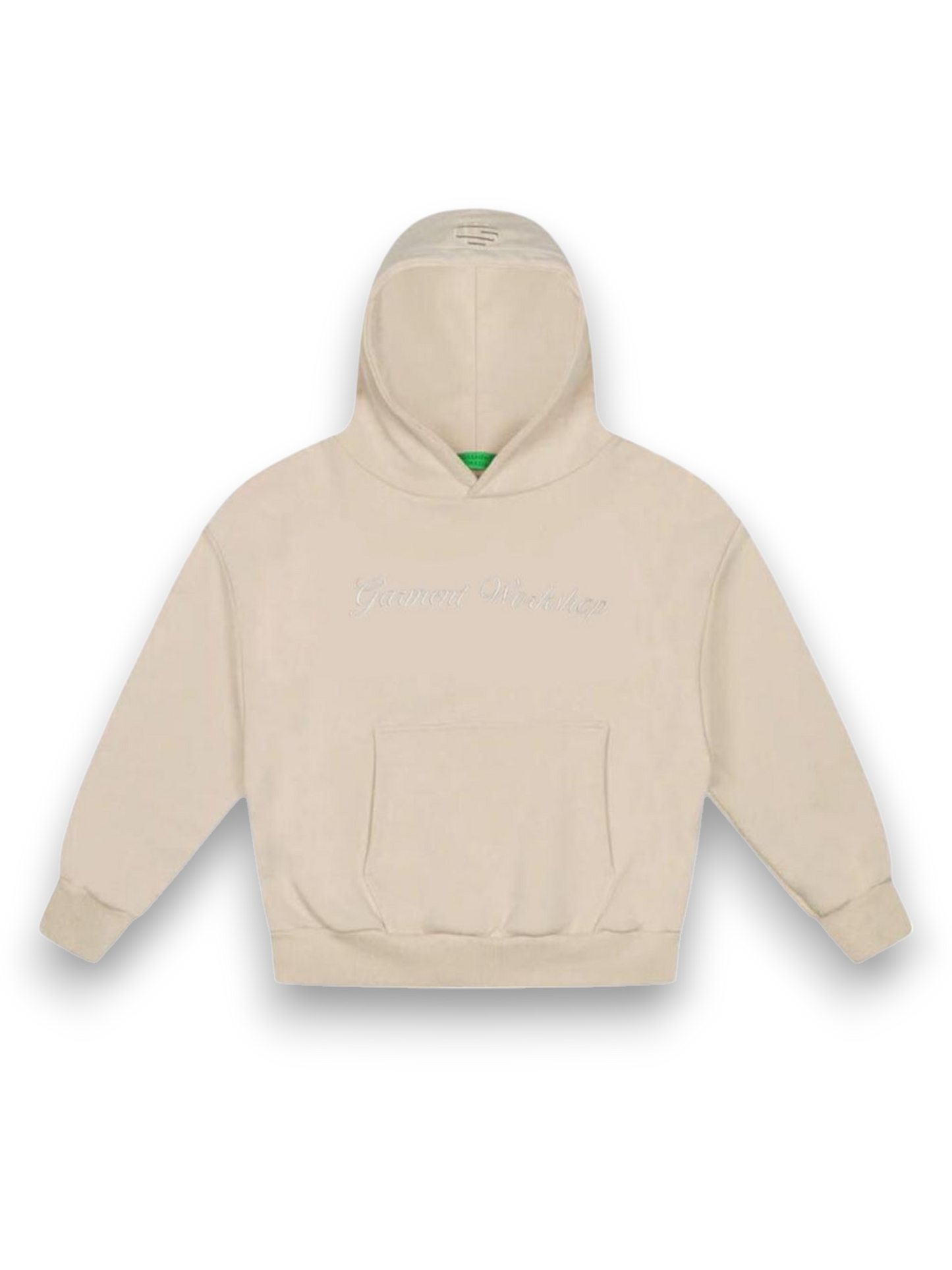 Garment Workshop Single Layer Hoodie With Embroidery Sand